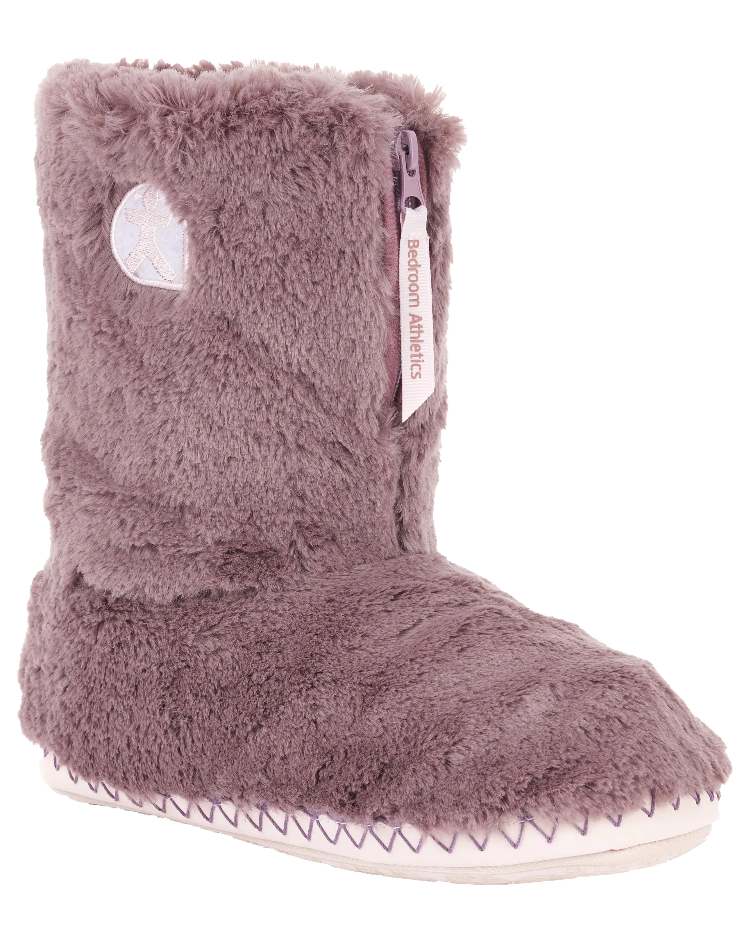 Bottes pantoufles en fausse fourrure Monroe en aquarelle et rose poussiéreux