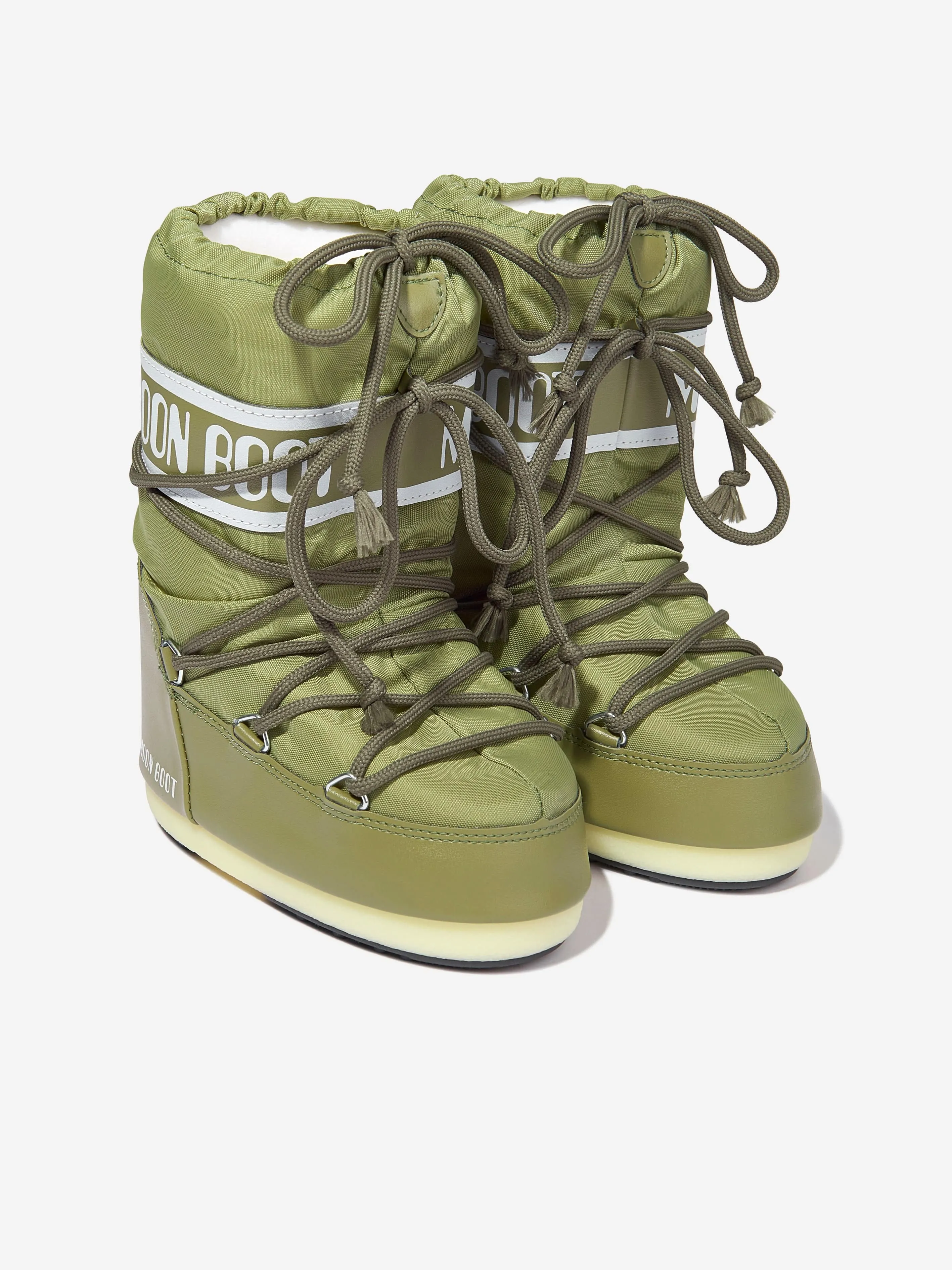 Moon Boot Kids Icon Bottes de neige en nylon vertes