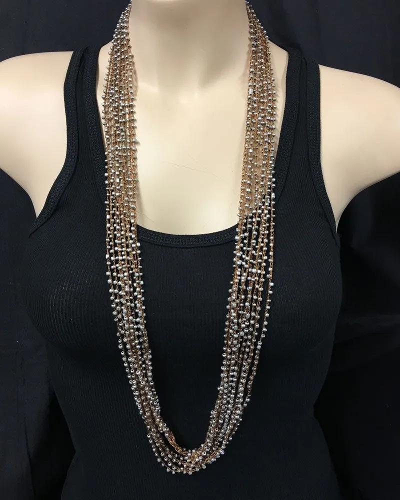Collier Multibrins Perles Argent