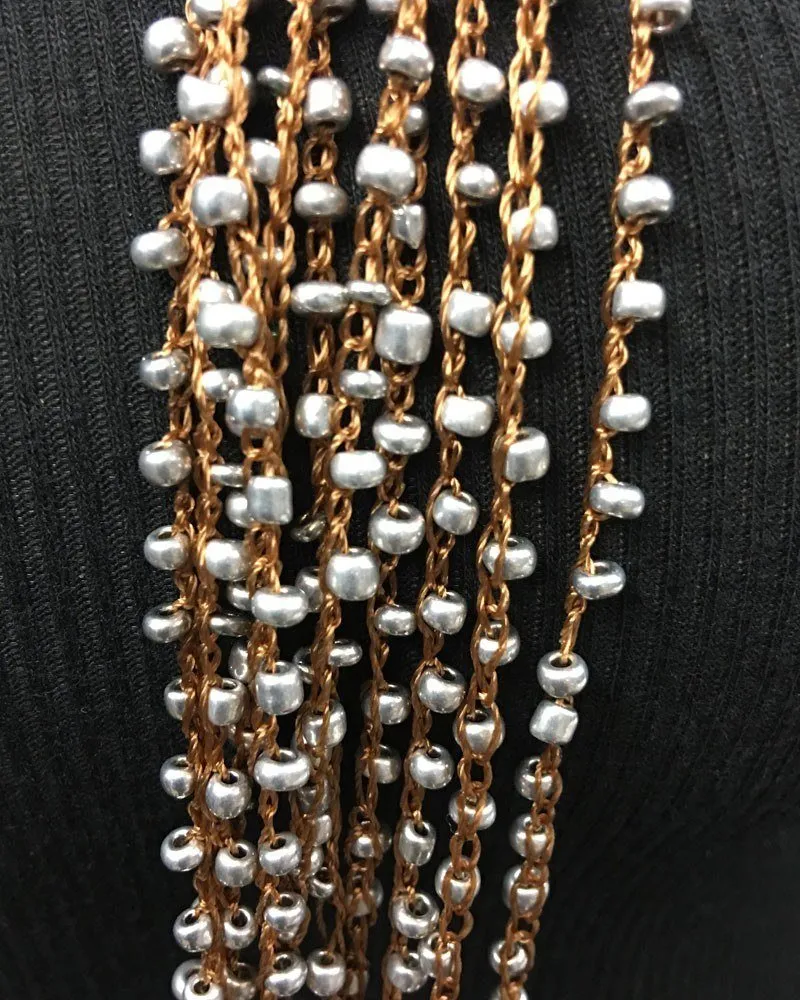 Collier Multibrins Perles Argent