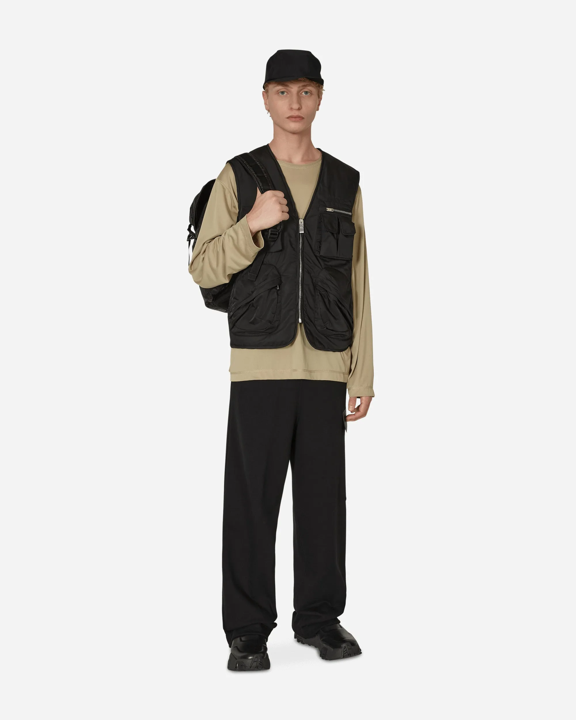 Gilet en Nylon Multi-Poches Noir
