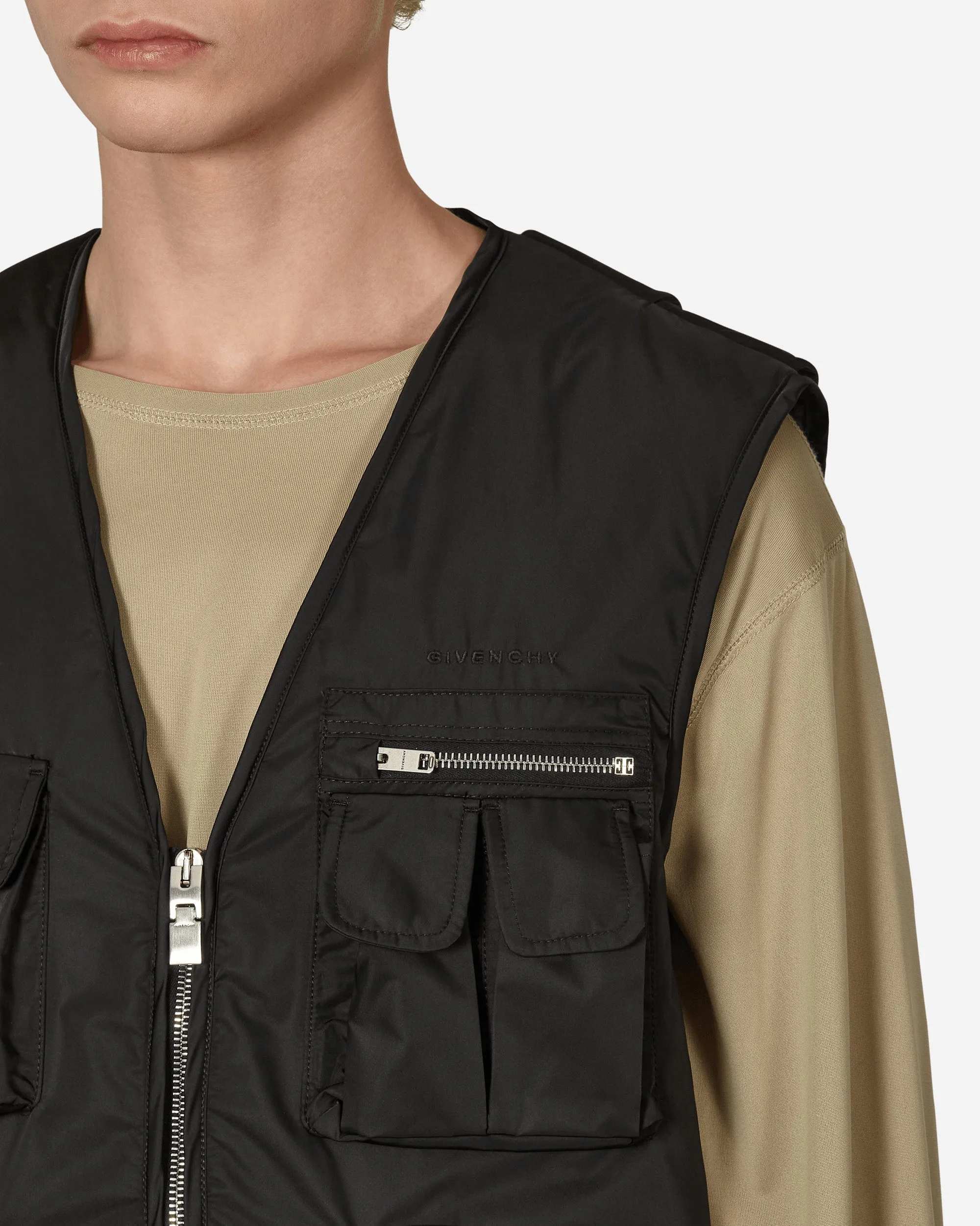 Gilet en Nylon Multi-Poches Noir