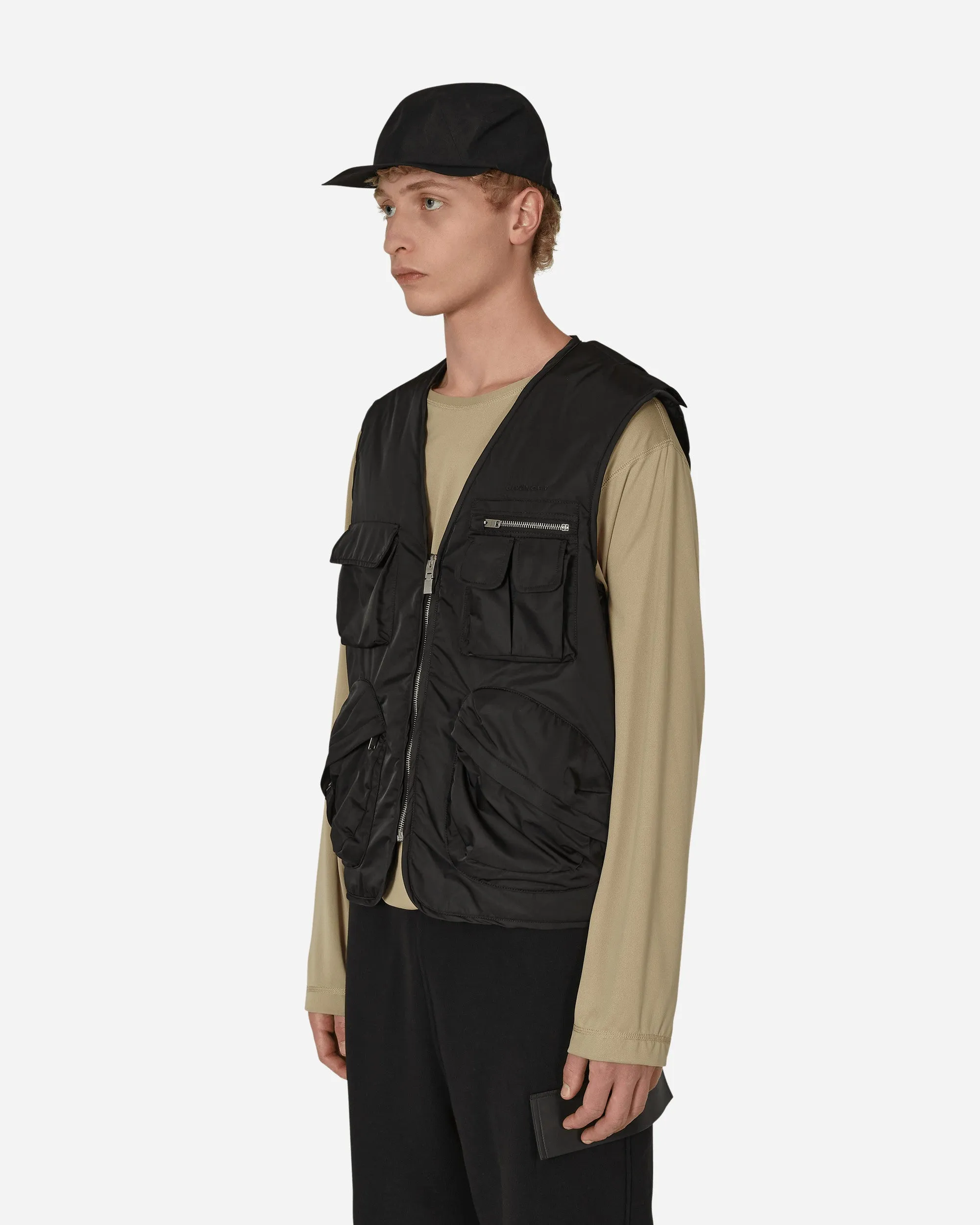 Gilet en Nylon Multi-Poches Noir