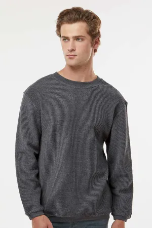MV Sport Mens Corded Crewneck Sweatshirt - Charcoal Grey