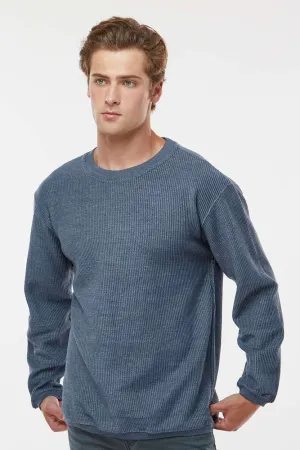 MV Sport Mens Corded Crewneck Sweatshirt - Navy Blue Clothing Mv-Sport