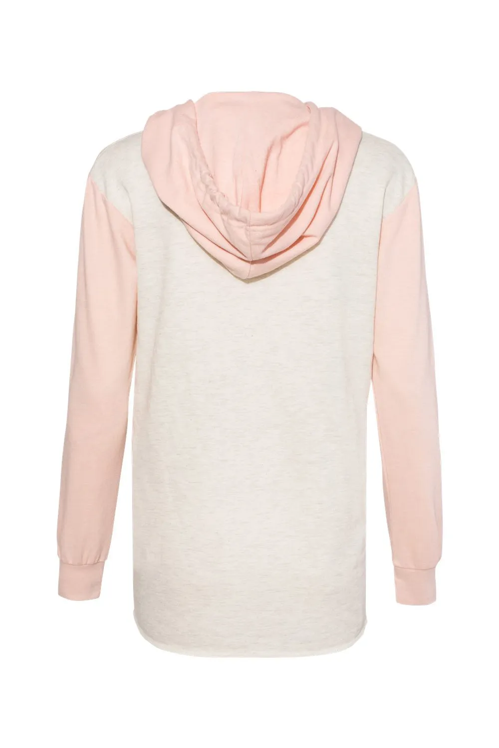 MV Sport Sweat à capuche pour femmes en French Terry avec motifs en couleur et poche kangourou - Rose Cameo/Flocons d'avoine Vêtements Mv-Sport
