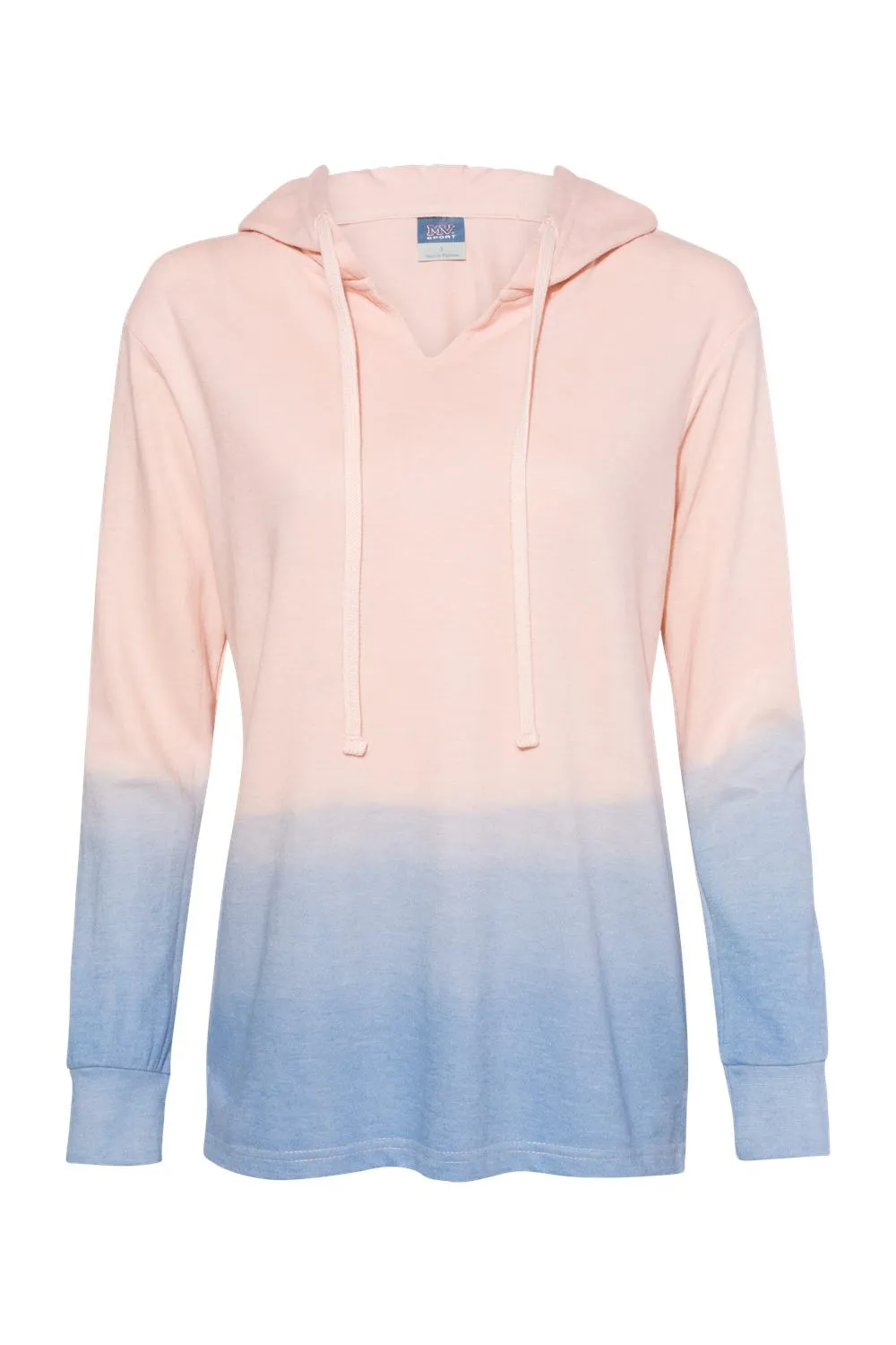 MV Sport Sweat à capuche en French Terry dégradé pour femme - Cameo Rose/Bleu Stonewash Vêtements Mv-Sport
