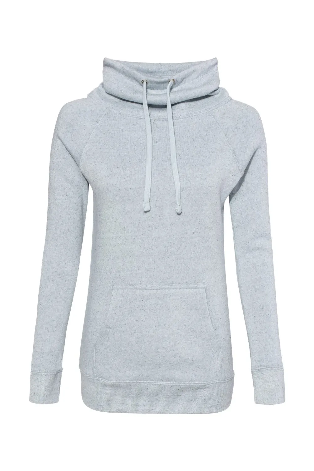 MV Sport Sweat-shirt à col enroulé teint dans la masse pour femme avec poche kangourou - Bleu clair Vêtements Mv-Sport