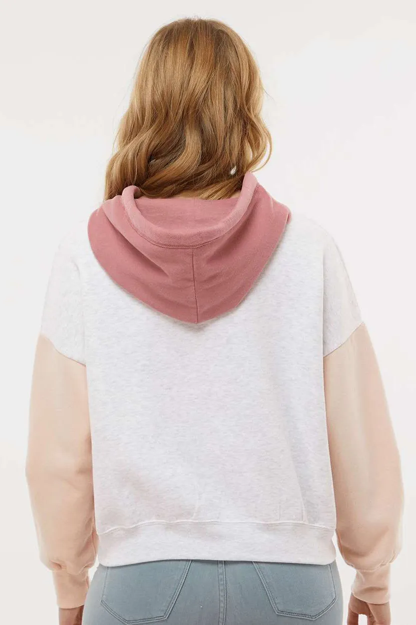 MV Sport Sweat à capuche femme en polaire suédée avec empiècements de couleur - Rose camée Vêtements Mv-Sport
