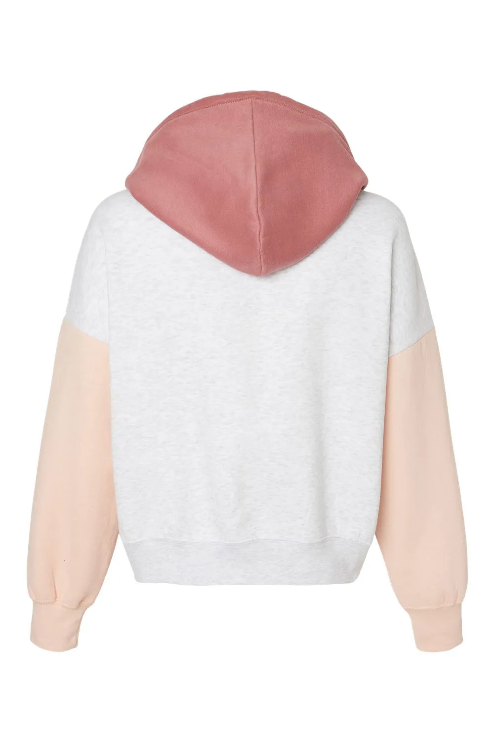 MV Sport Sweat à capuche femme en polaire suédée avec empiècements de couleur - Rose camée Vêtements Mv-Sport