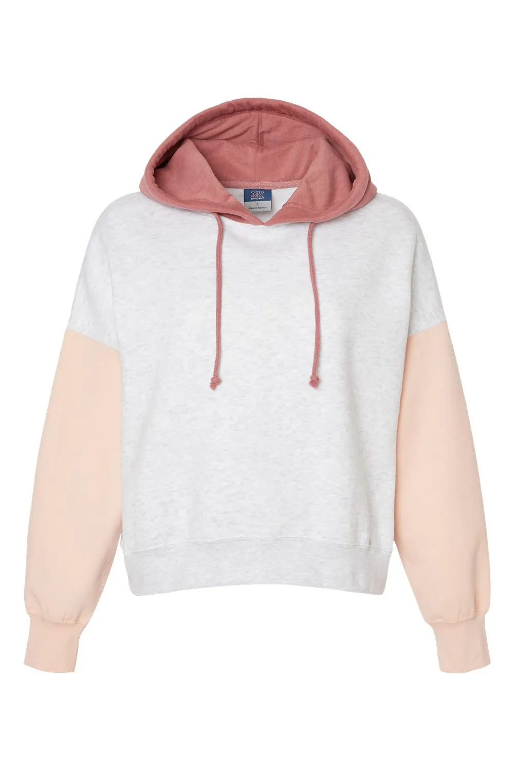 MV Sport Sweat à capuche femme en polaire suédée avec empiècements de couleur - Rose camée Vêtements Mv-Sport