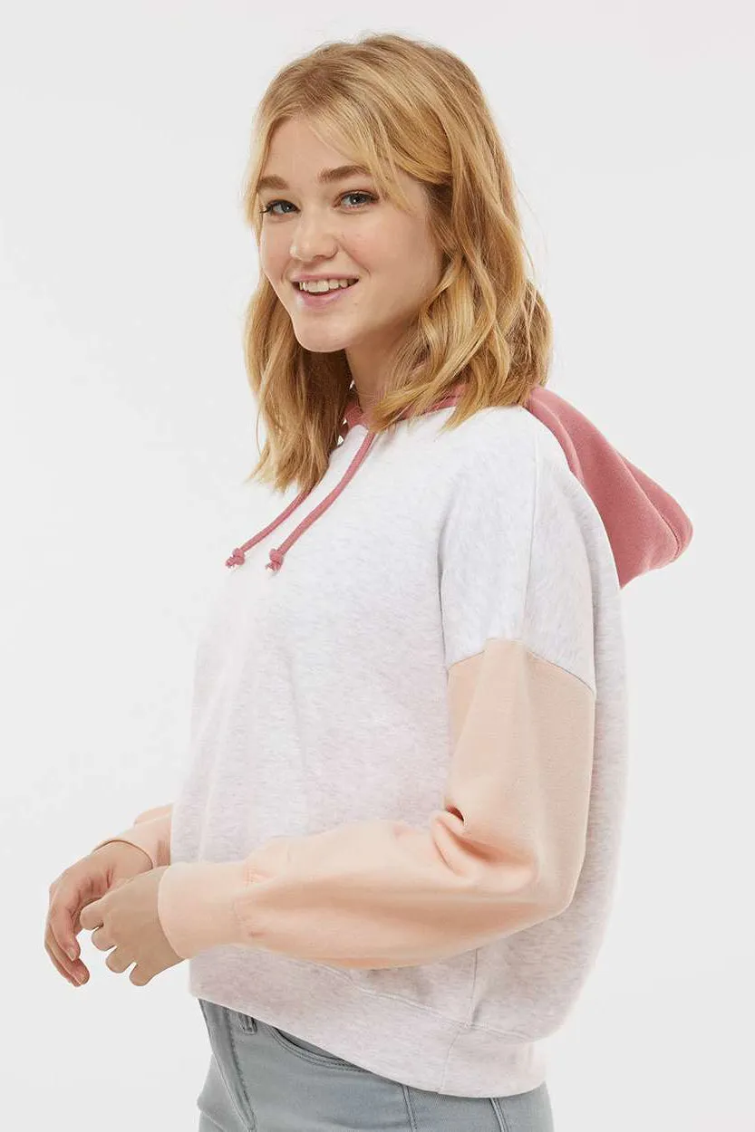 MV Sport Sweat à capuche femme en polaire suédée avec empiècements de couleur - Rose camée Vêtements Mv-Sport