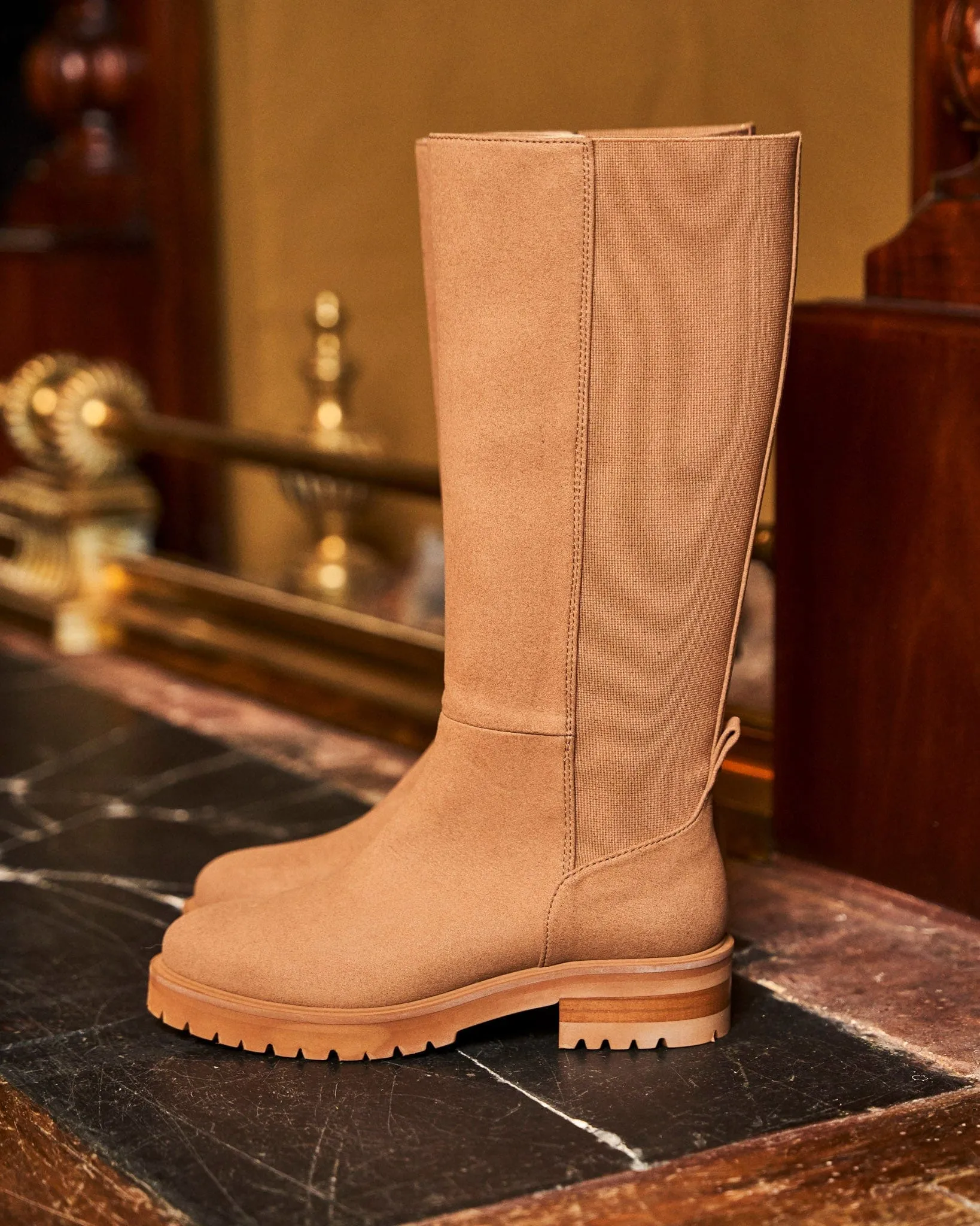 Bottes en daim végan recyclé Mystery | Moka