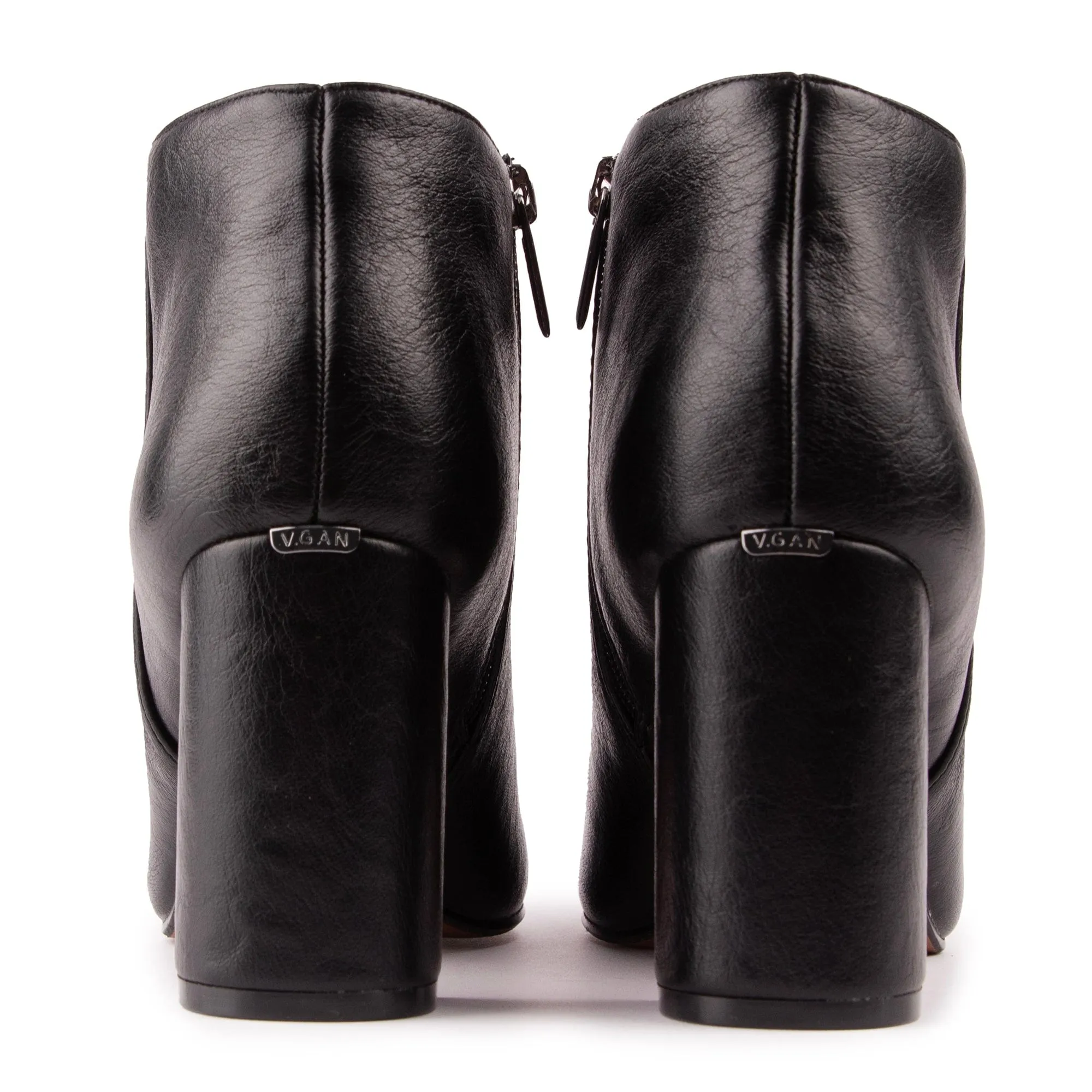 Bottes chelsea à talons en simili cuir vegan pour femmes Nectarine | Noir