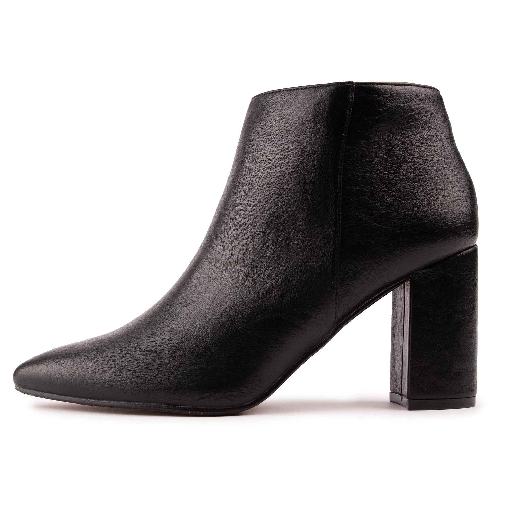 Bottes chelsea à talons en simili cuir vegan pour femmes Nectarine | Noir