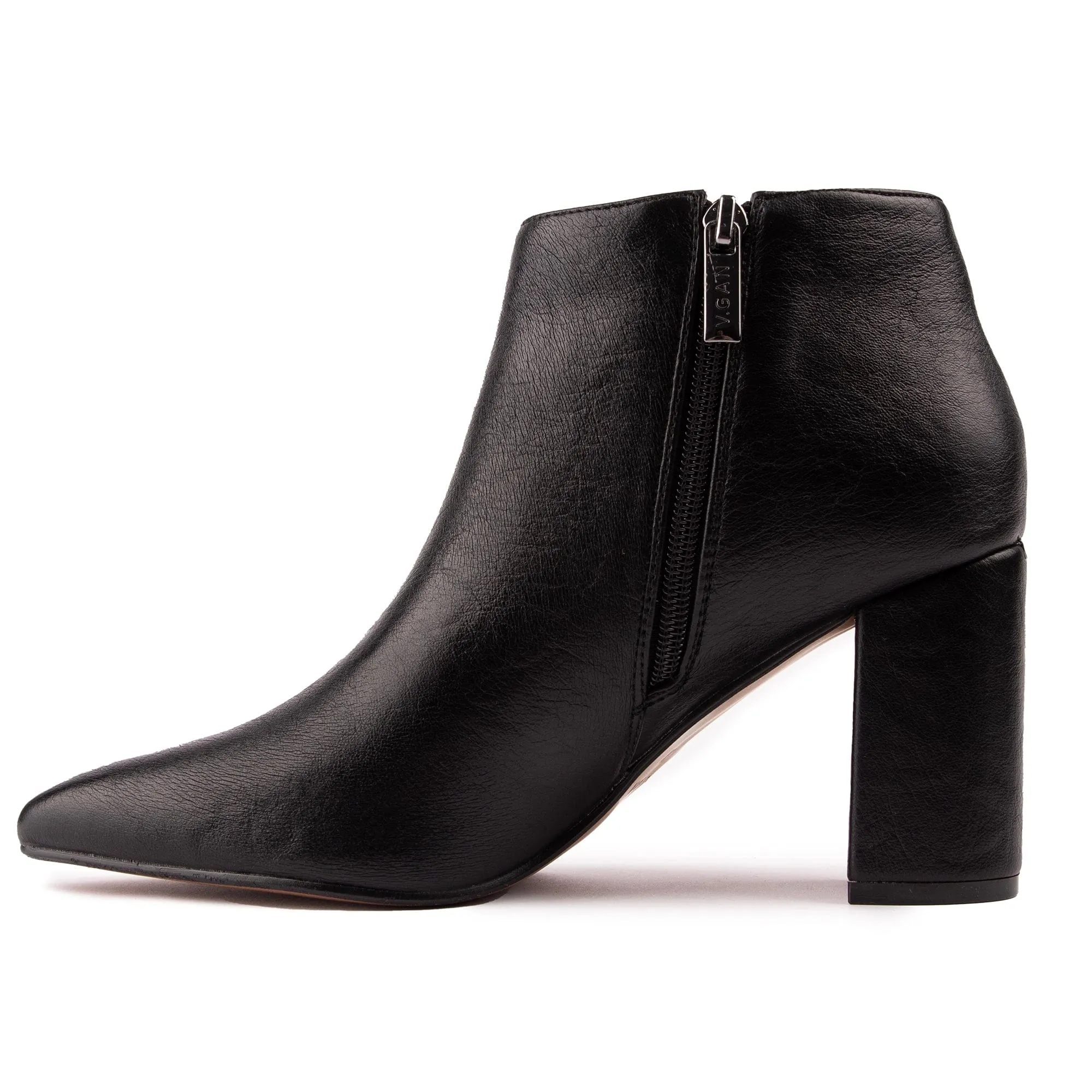 Bottes chelsea à talons en simili cuir vegan pour femmes Nectarine | Noir