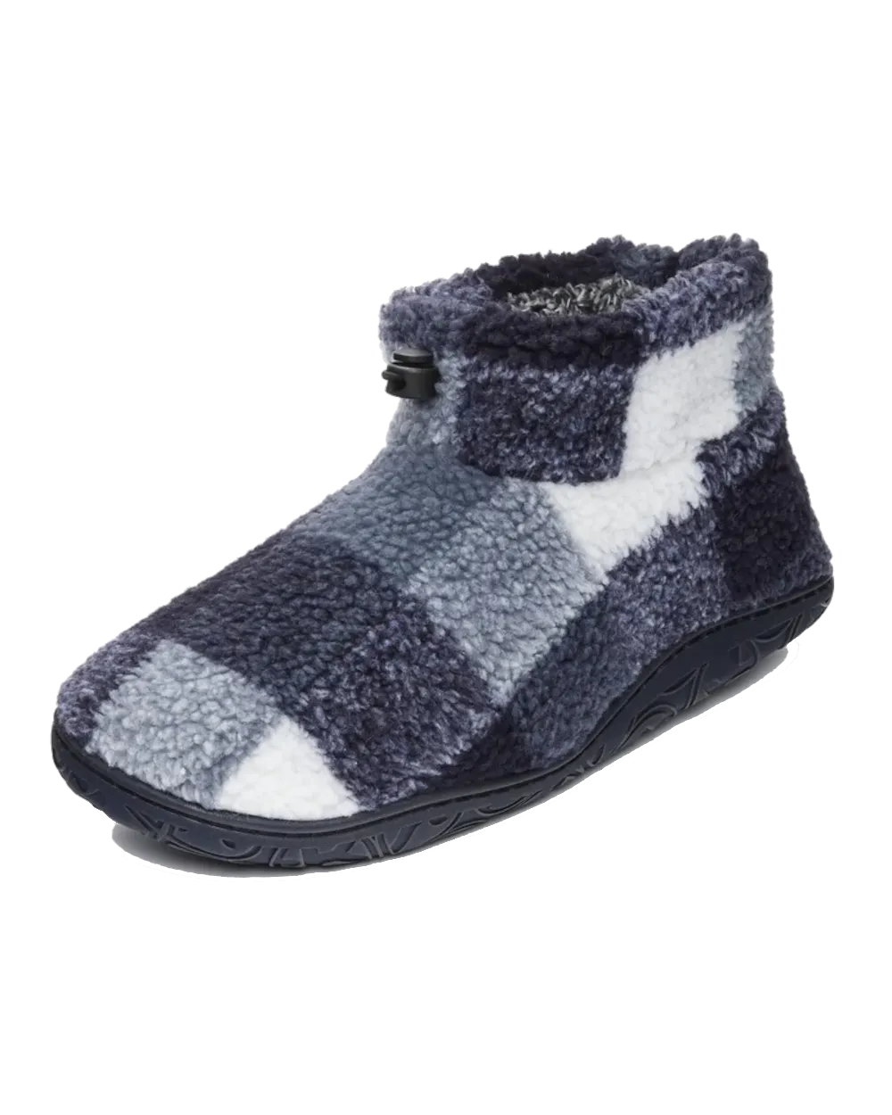 Bottes Pantoufles Neeson Sherpa à Carreaux Marine