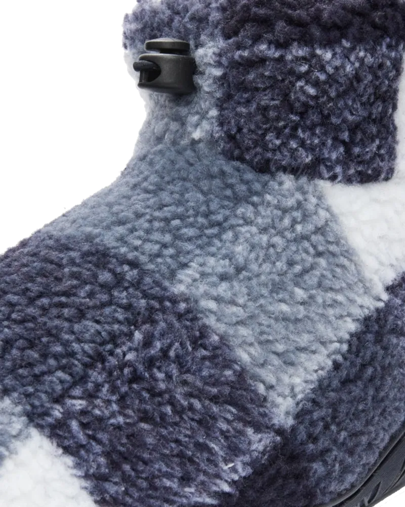 Bottes Pantoufles Neeson Sherpa à Carreaux Marine