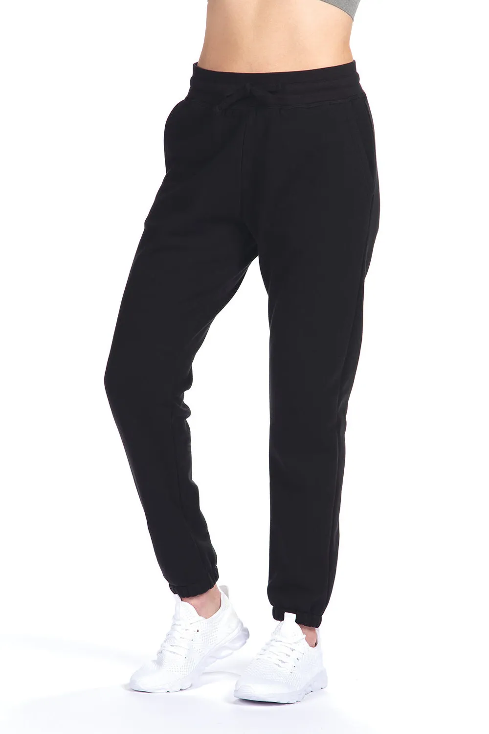 Pantalon en polaire pour hommes de niveau supérieur avec poches - Noir