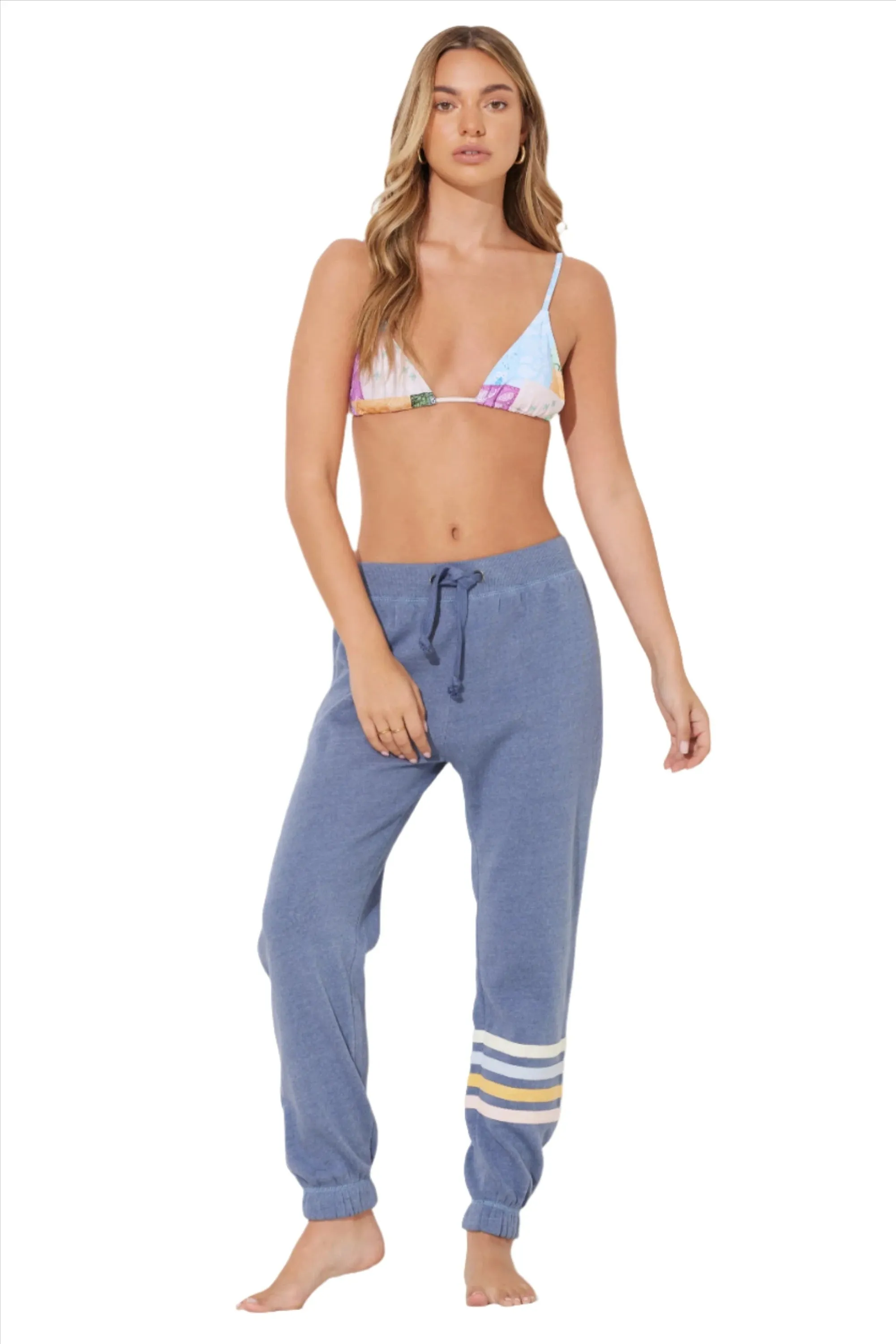 Ocean Drive Fleece Été Rayures Jogger OD12032 Bleu Montagne