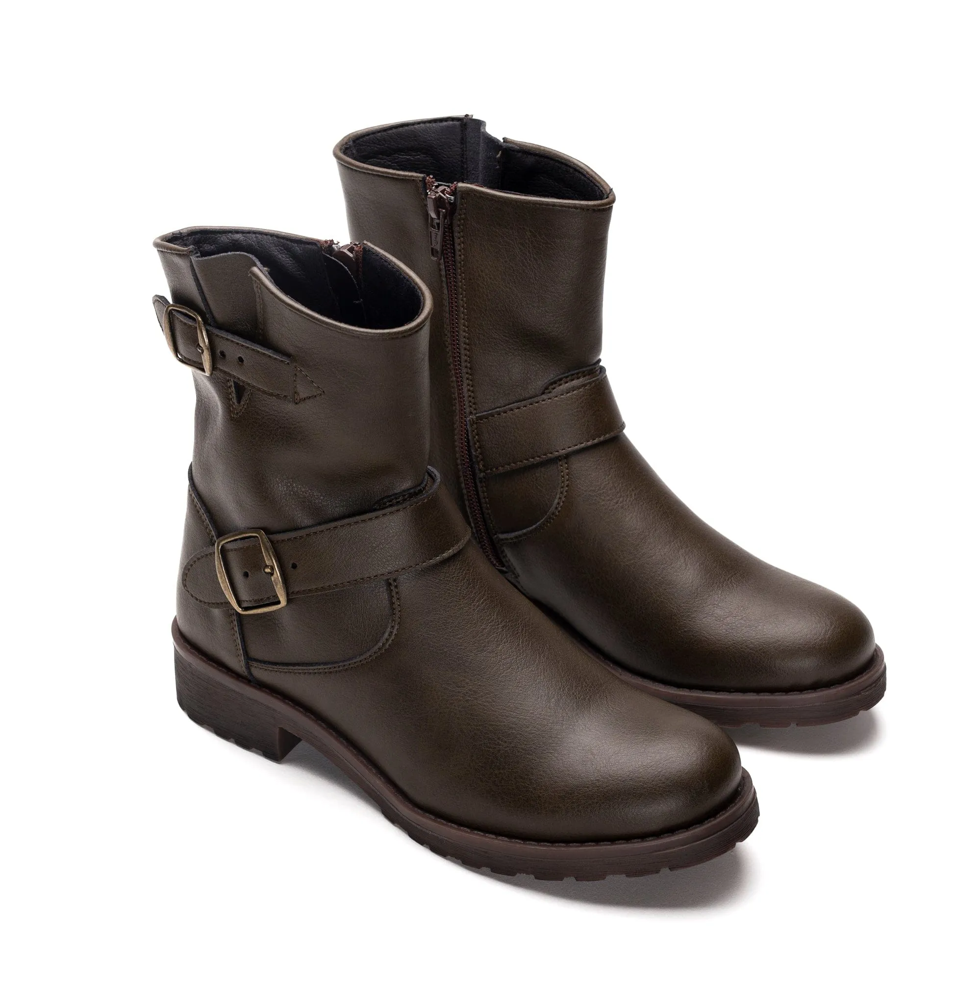 Bottes motard en simili-cuir vegan Odet | Vert