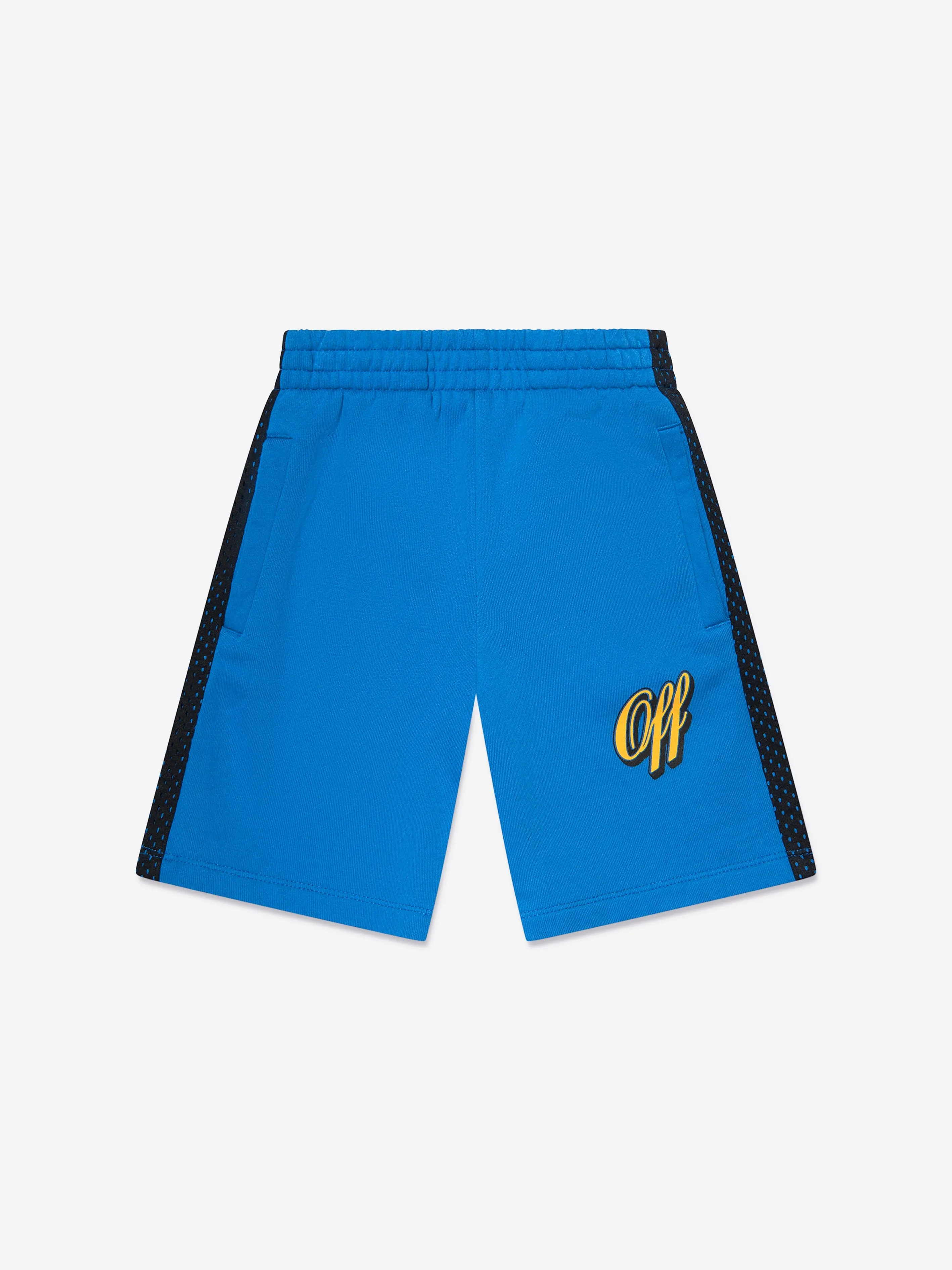 Short en maille avec logo de baseball Off-White Boys en bleu
