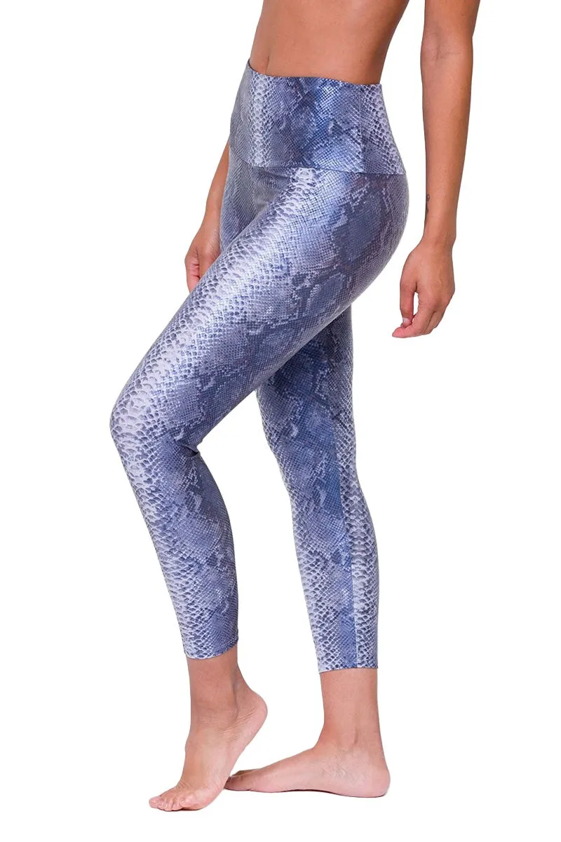 Onzie Hot Yoga Pantalon Midi Haute Taille Foil 2252 Bleu Mamba
