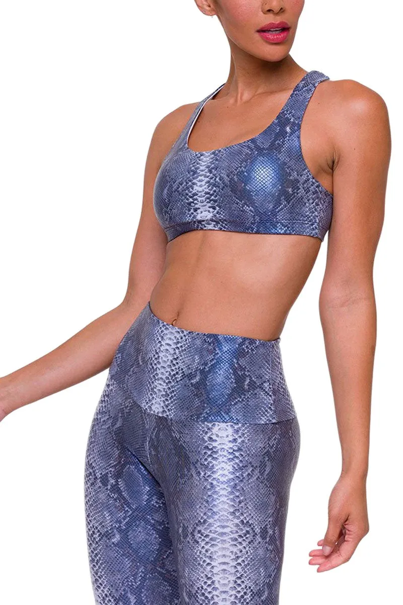 Onzie Soutien-gorge de yoga chaud Mudra 3098 Bleu Mamba Foil