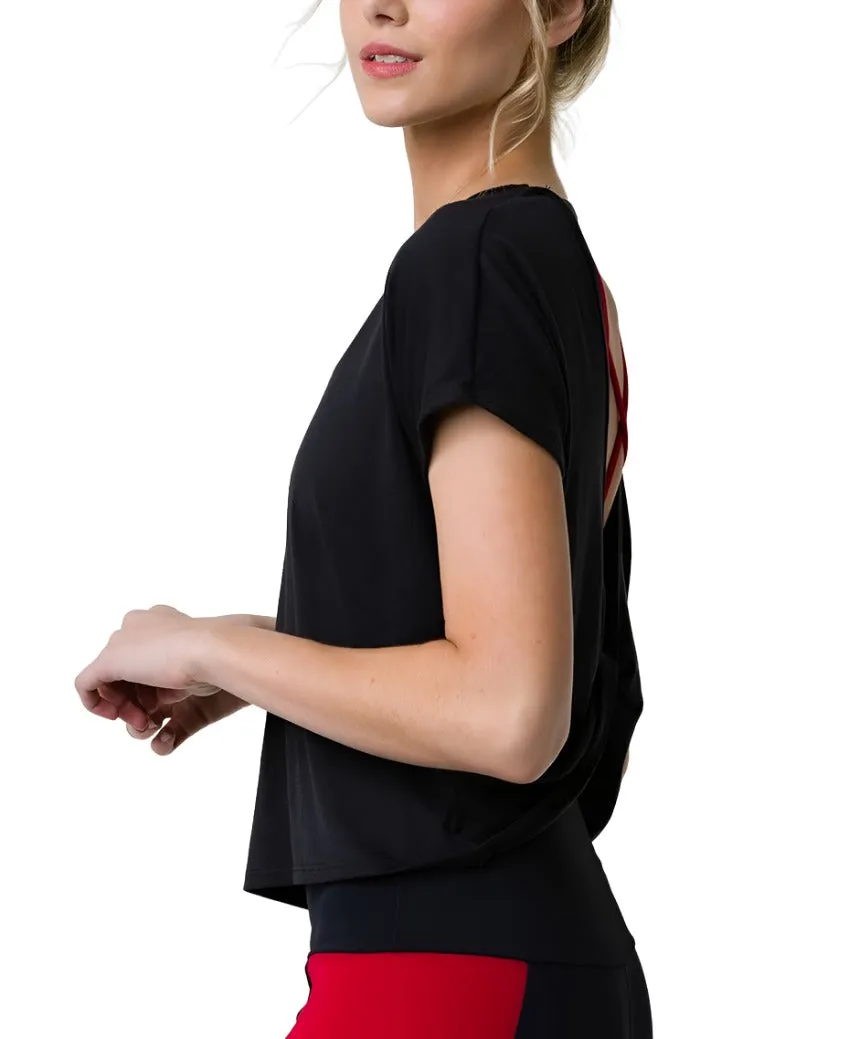 Onzie Haut de yoga chaud à dos découpé 3707 Noir