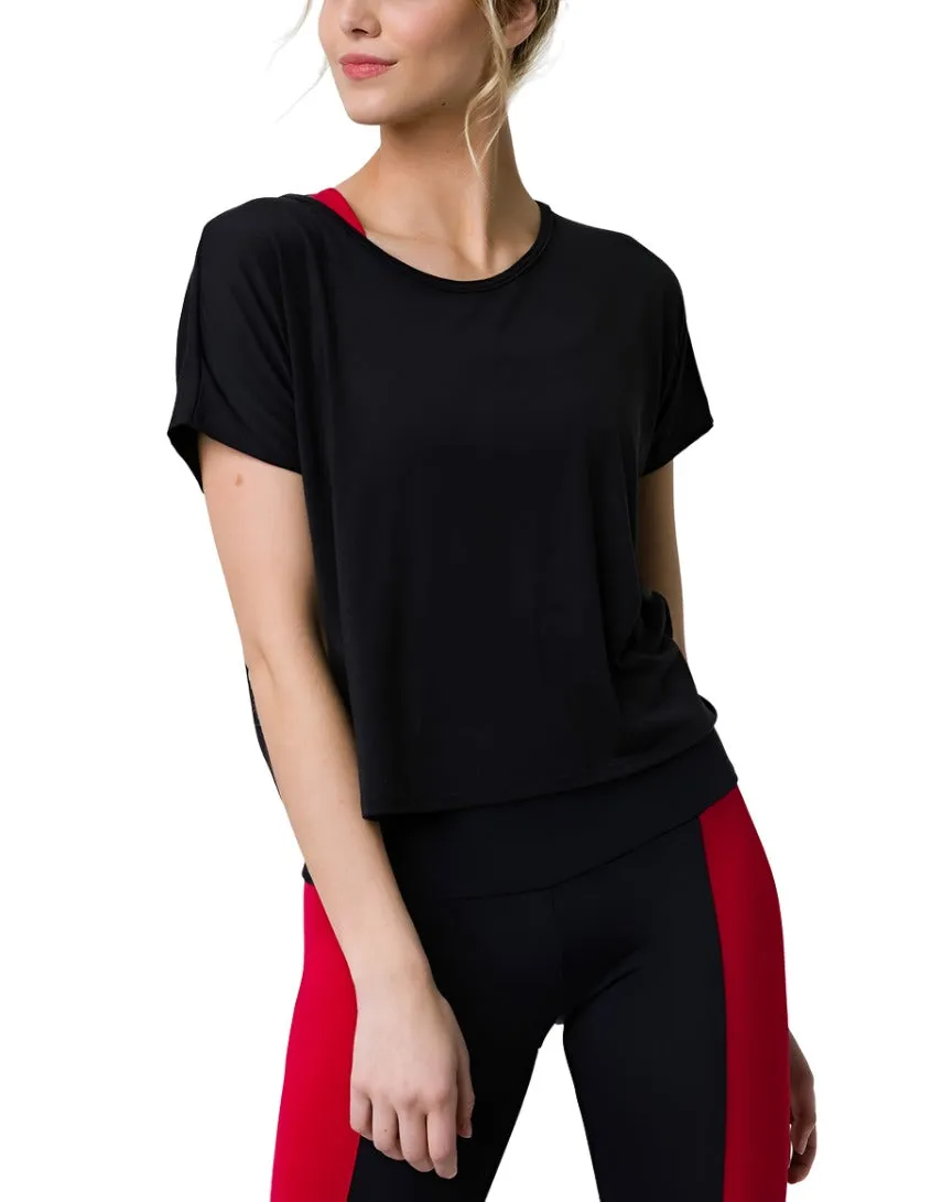 Onzie Haut de yoga chaud à dos découpé 3707 Noir