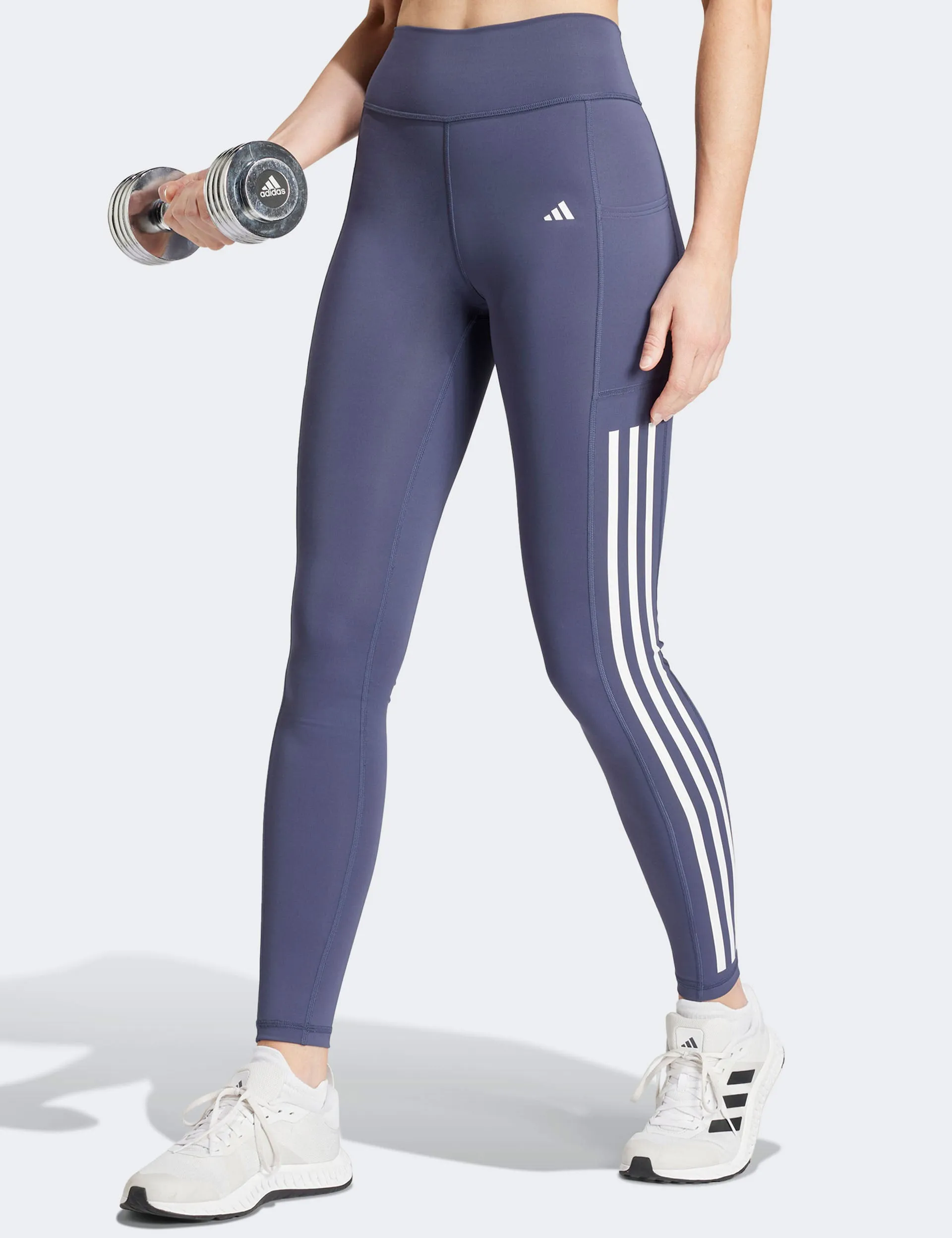 Optime Leggings à Bande Trois Bandes - Bleu Marine Ombré
