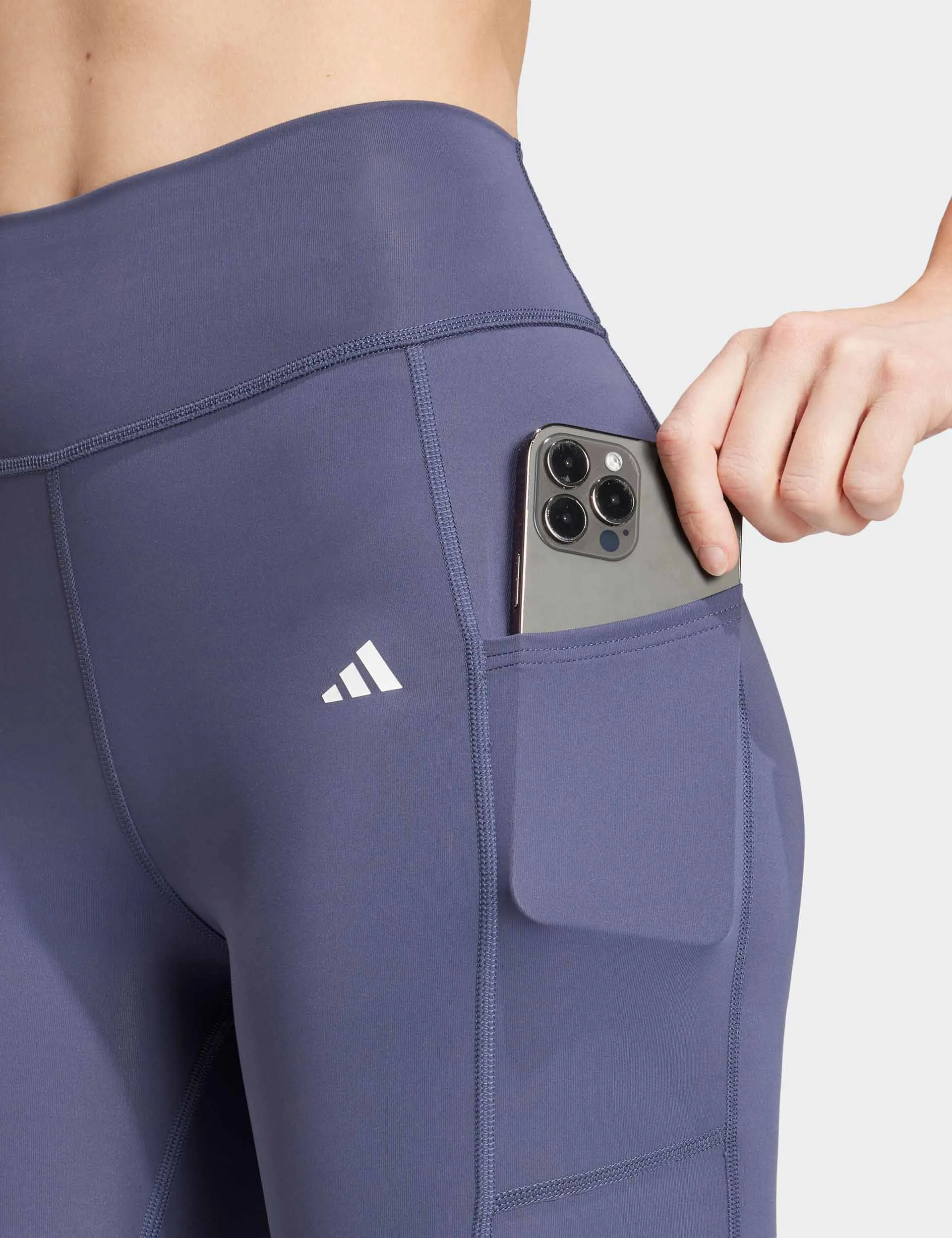 Optime Leggings à Bande Trois Bandes - Bleu Marine Ombré