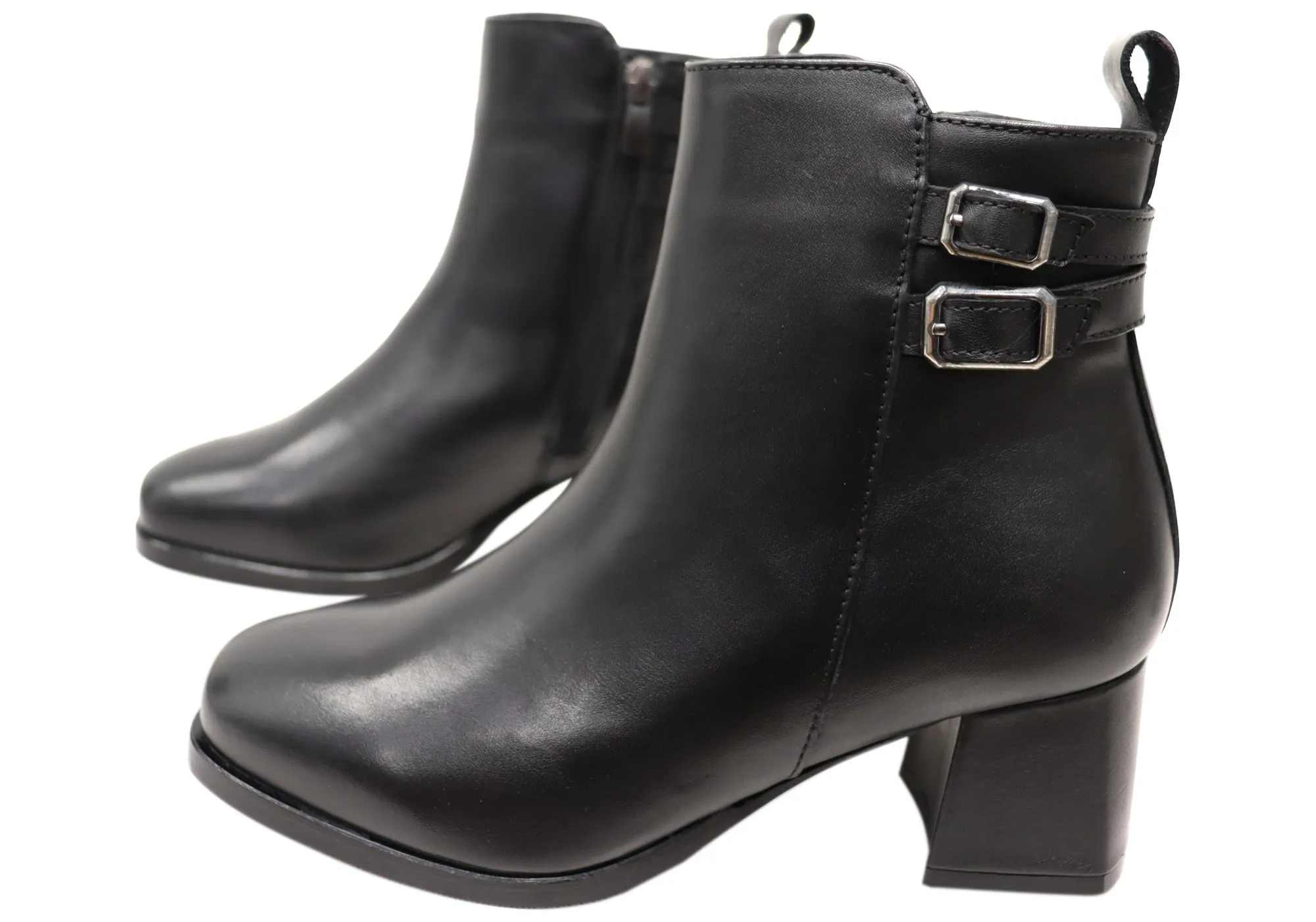 Bottes cheville en cuir confortables pour femmes Orizonte Astara - Chaussures Orizonte