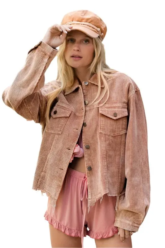 Veste-shirt oversized à côtes