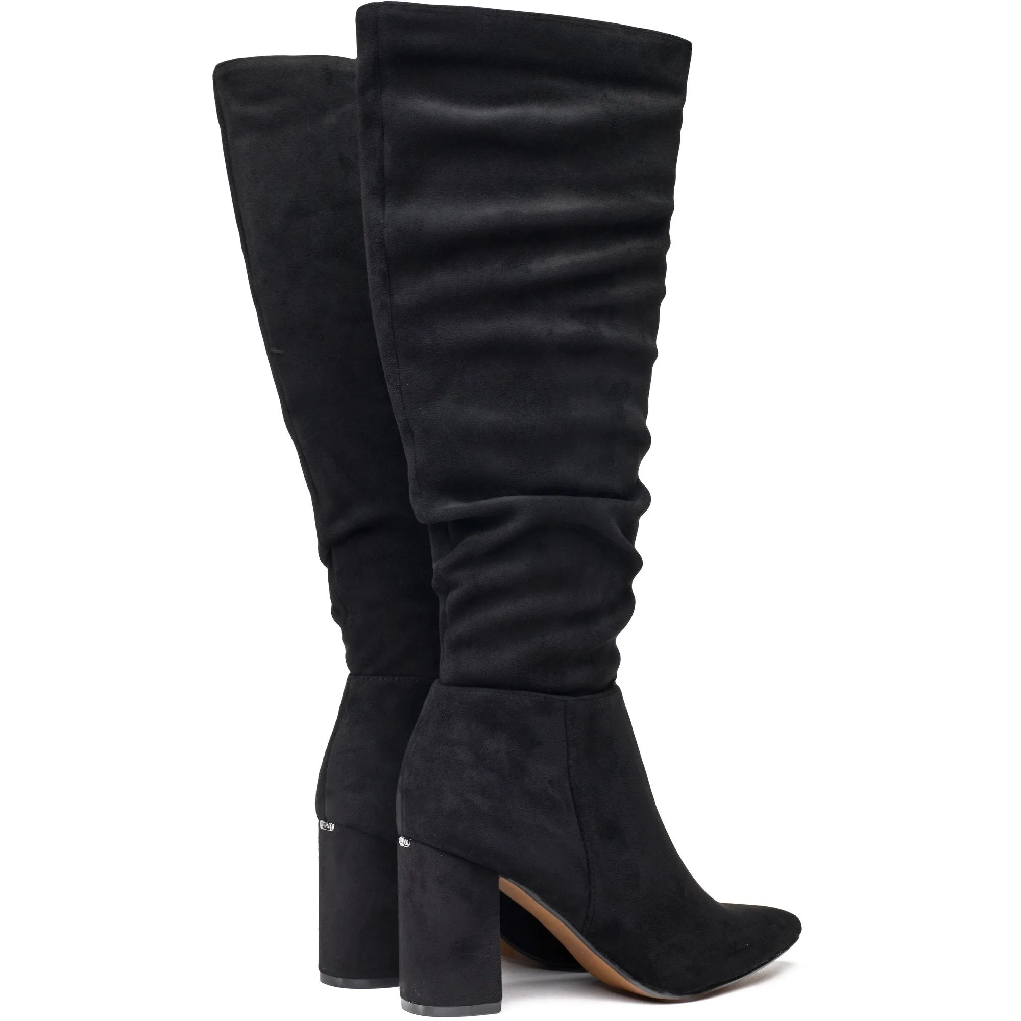 Bottes hautes en similicuir vegan pour femmes Peach | Noir