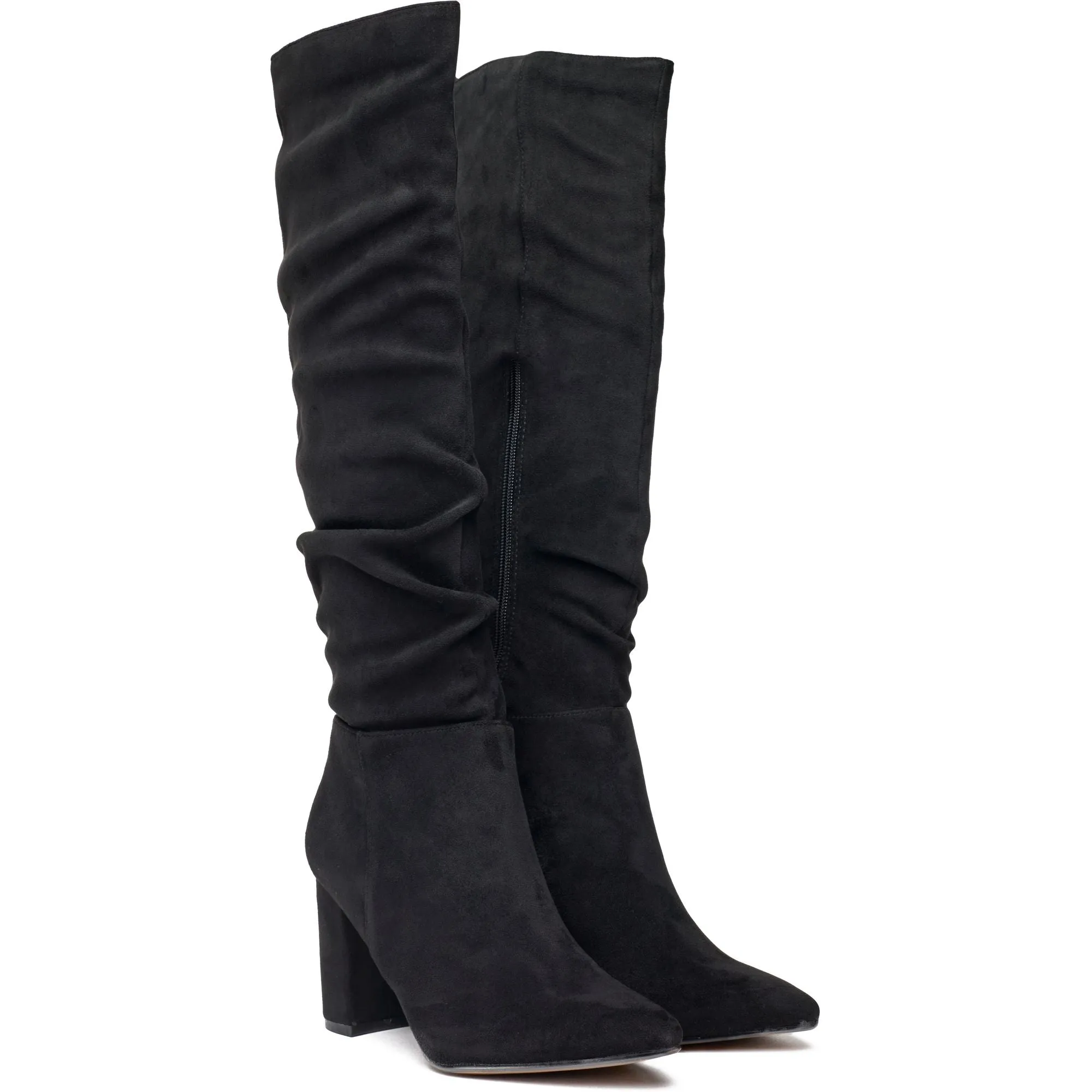 Bottes hautes en similicuir vegan pour femmes Peach | Noir