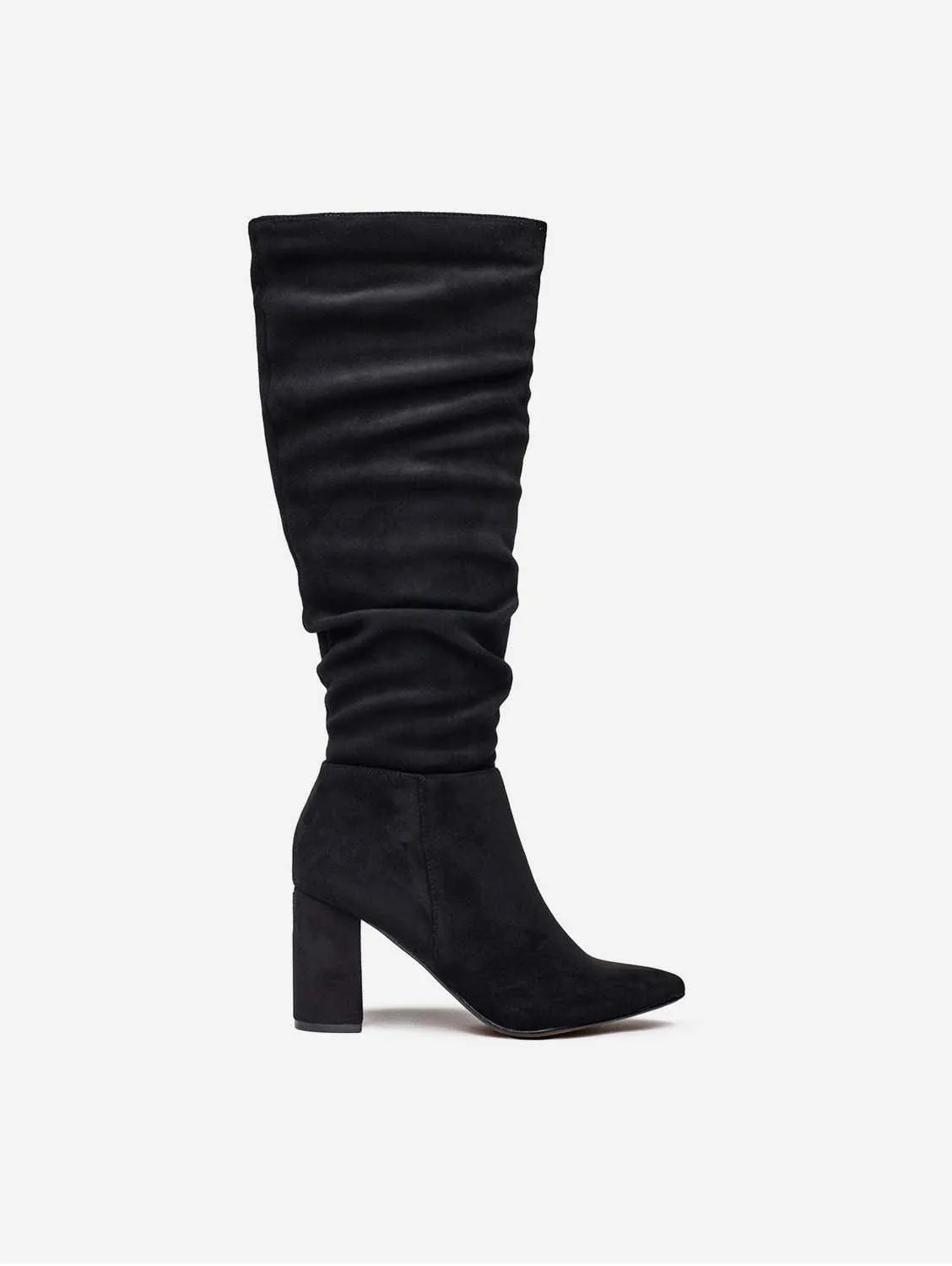 Bottes hautes en similicuir vegan pour femmes Peach | Noir