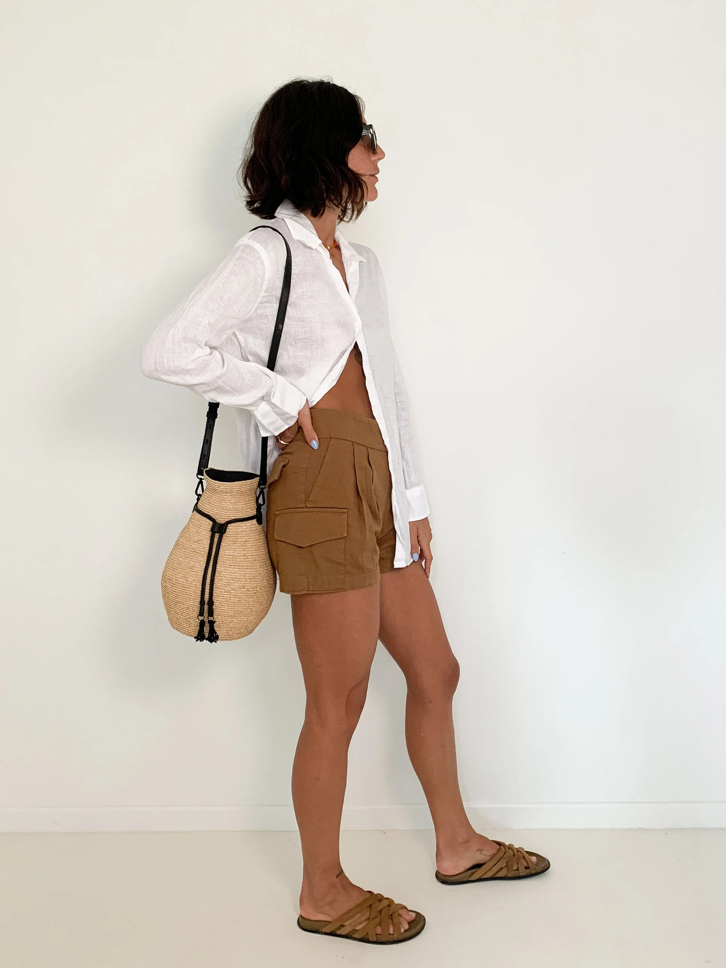 Short à plis devant