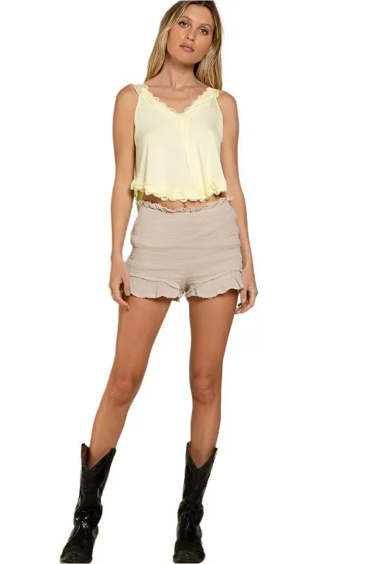 POL Shorty à volants fumés