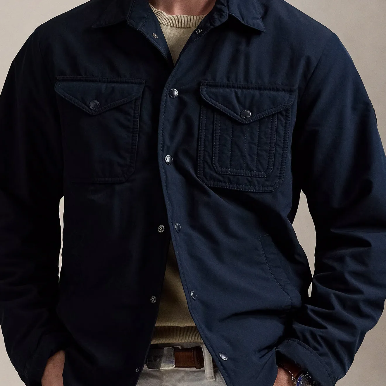 Polo Ralph Lauren La Collection Veste Chemise Pearson Marine