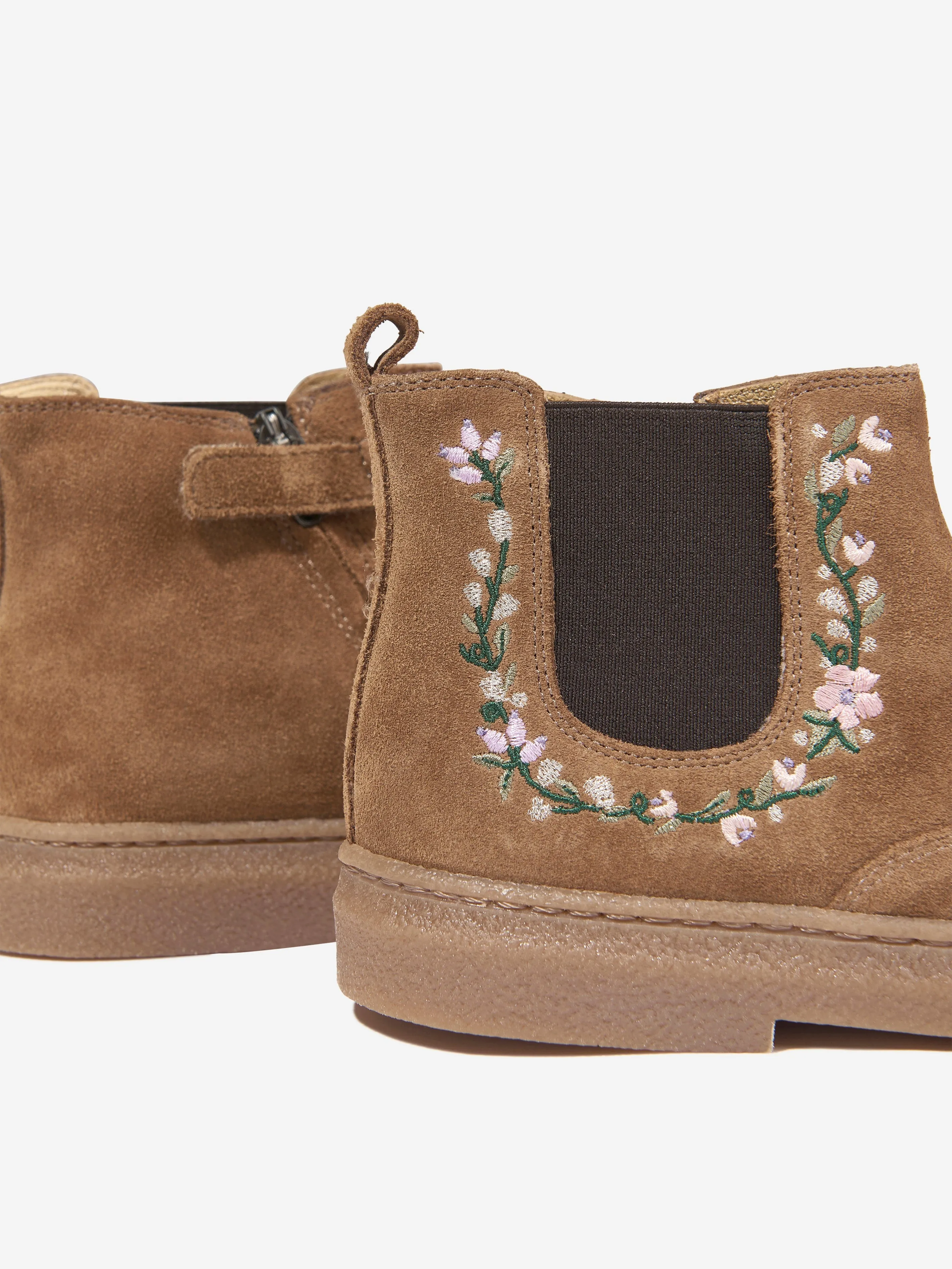 Bottes Jodhpur Trix en Suède Brodi Pom D'Api pour Fille en Beige