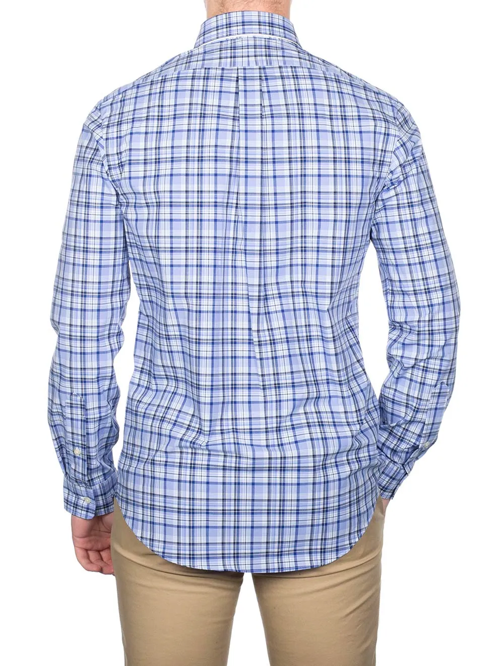 Chemise sport manches longues en popeline multicolore