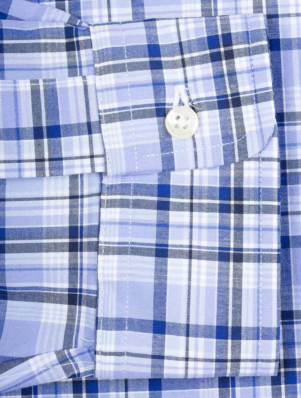 Chemise sport manches longues en popeline multicolore