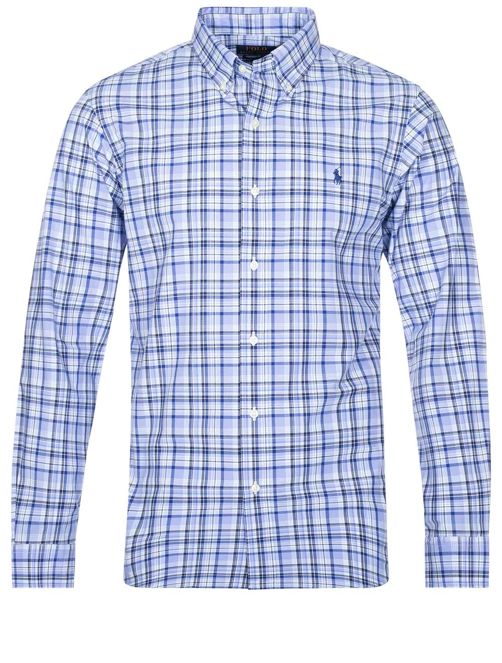 Chemise sport manches longues en popeline multicolore