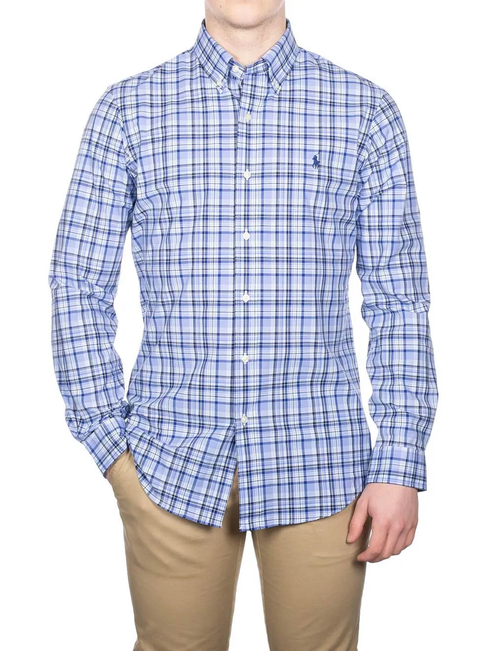 Chemise sport manches longues en popeline multicolore