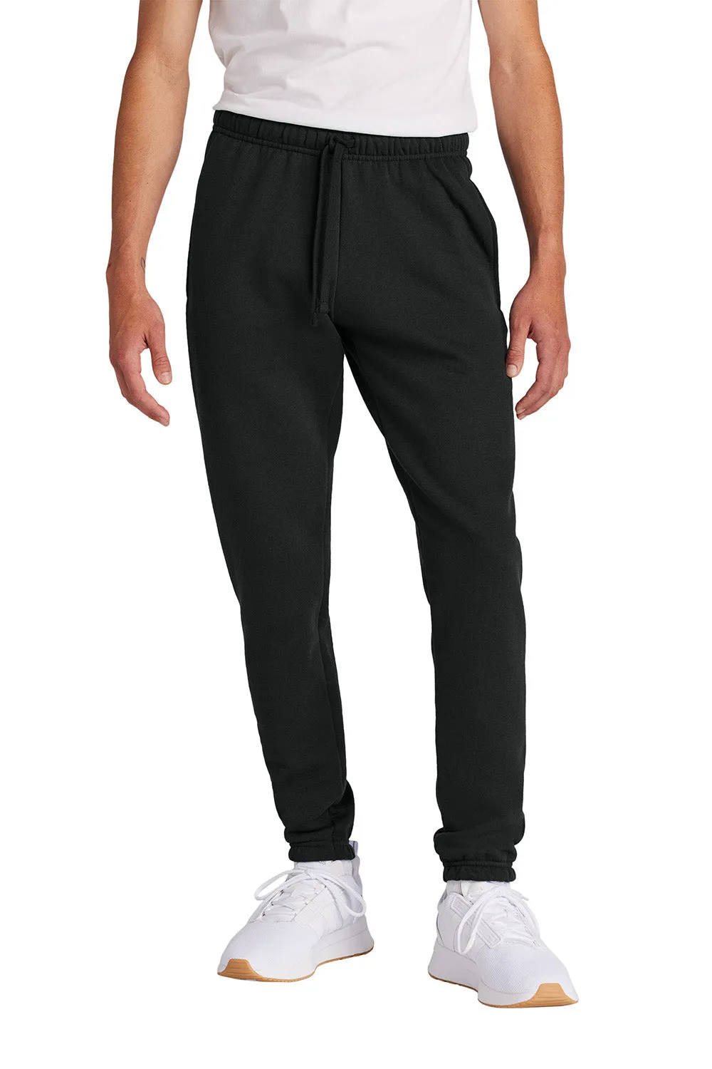 Pantalon de survêtement en polaire pour hommes Port & Company avec poches - Noir intense