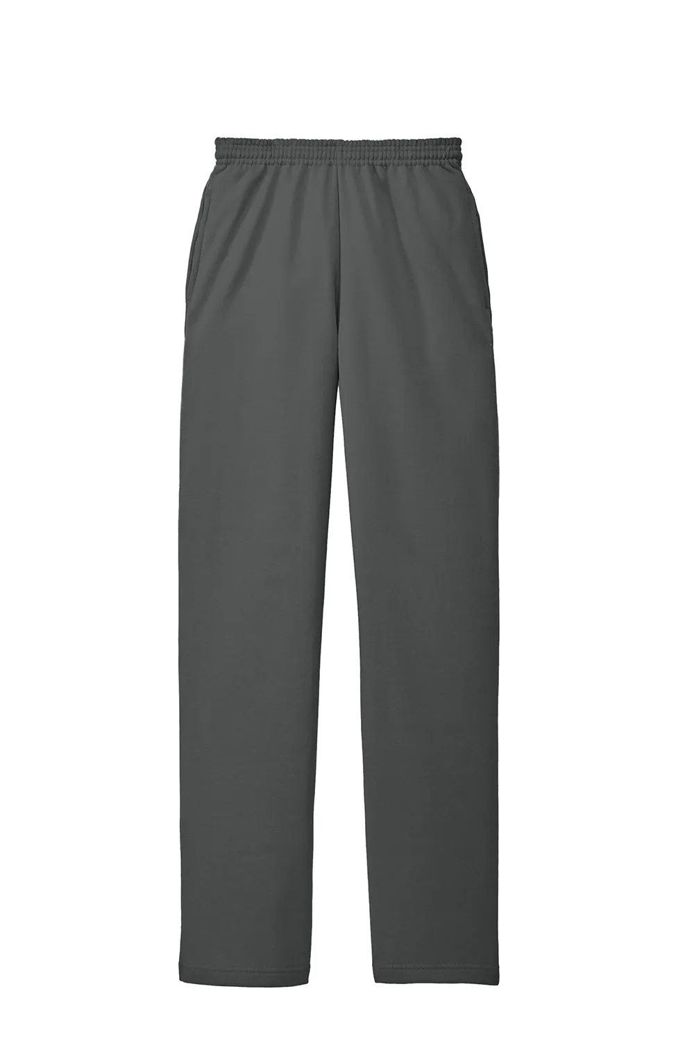 Port & Company Pantalon de survêtement pour homme en polaire résistante aux pilules avec poches et bas ouvert - Gris anthracite