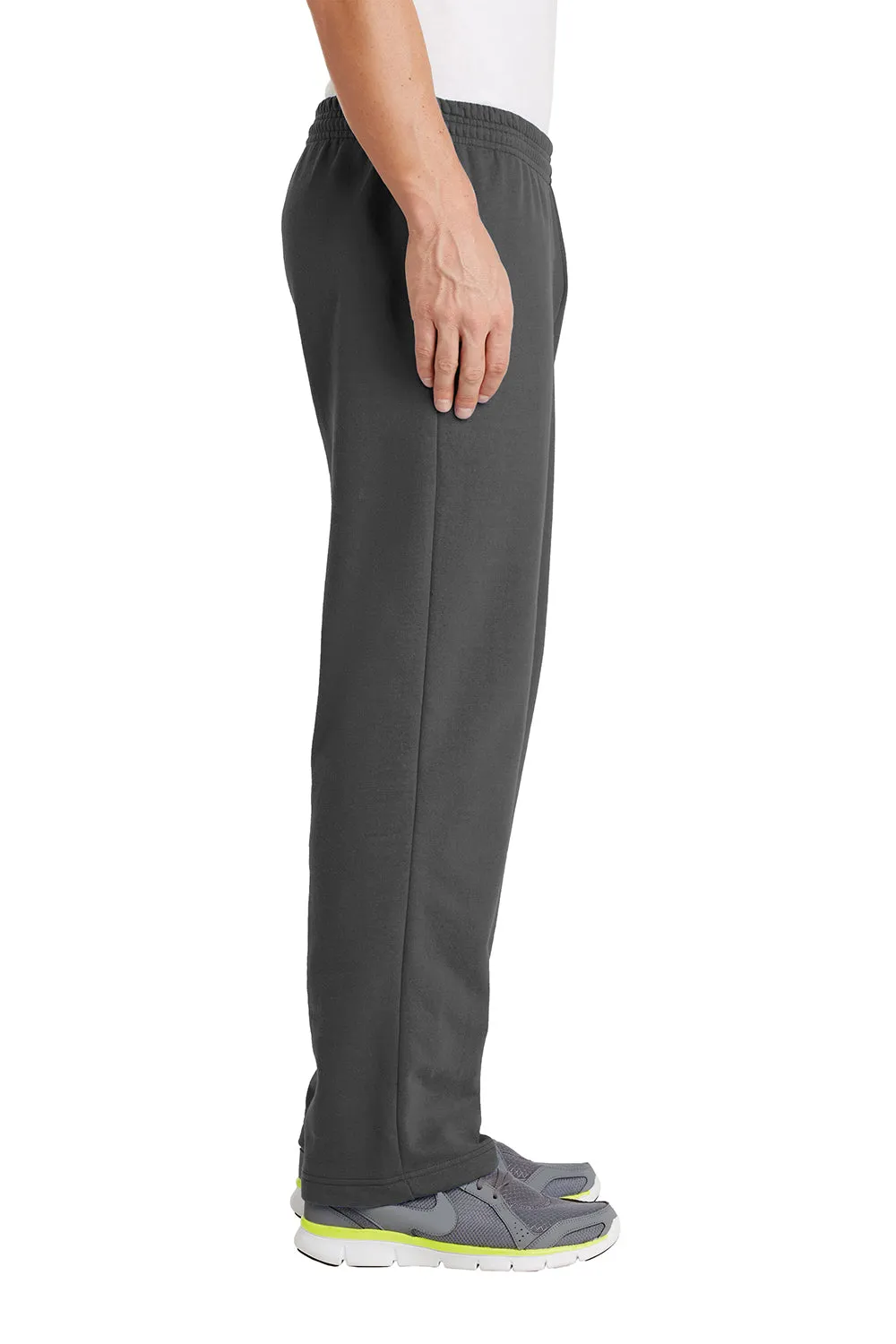 Port & Company Pantalon de survêtement pour homme en polaire résistante aux pilules avec poches et bas ouvert - Gris anthracite