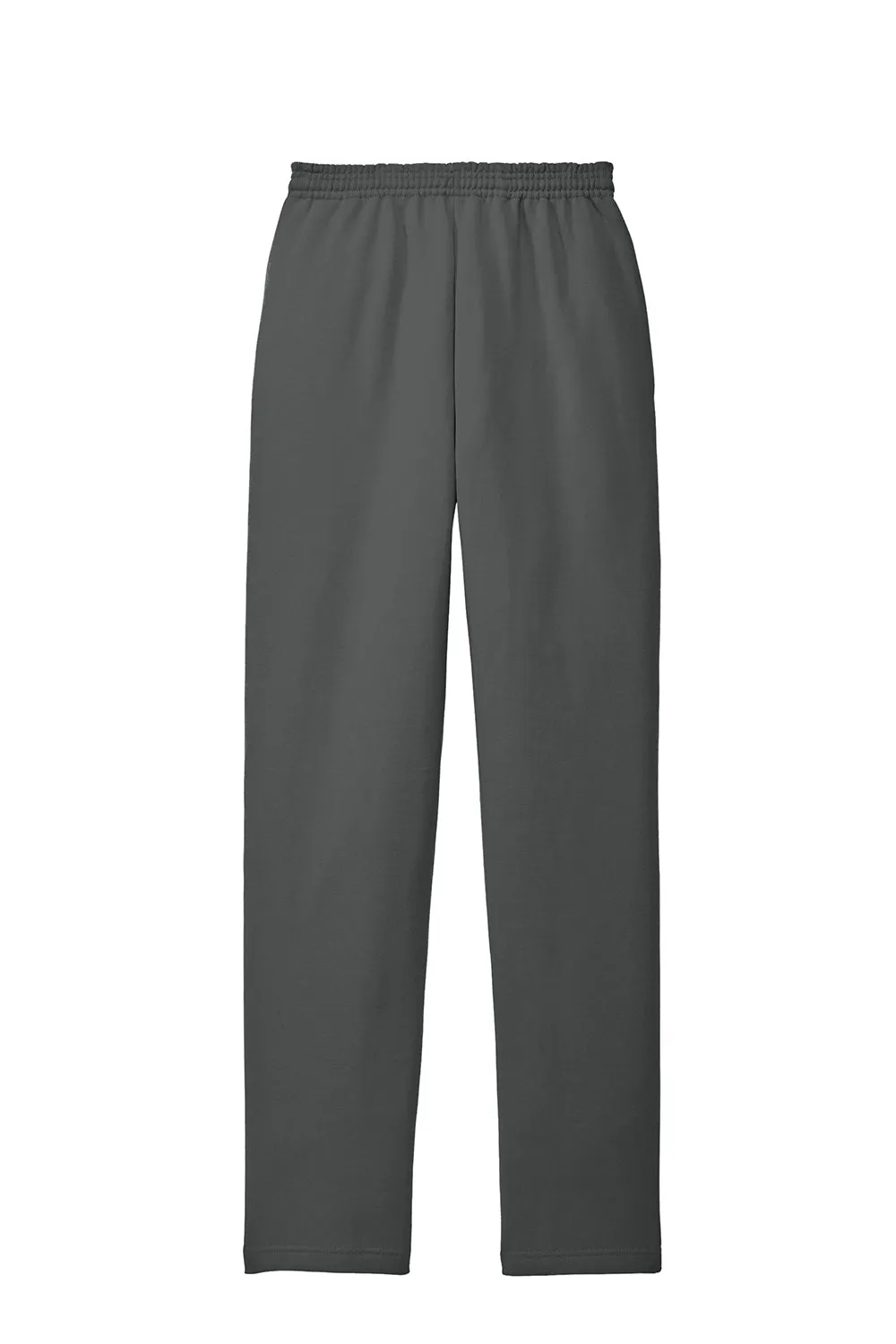 Port & Company Pantalon de survêtement pour homme en polaire résistante aux pilules avec poches et bas ouvert - Gris anthracite