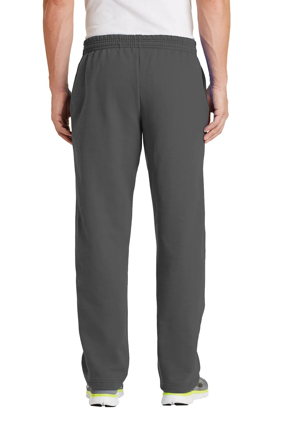 Port & Company Pantalon de survêtement pour homme en polaire résistante aux pilules avec poches et bas ouvert - Gris anthracite